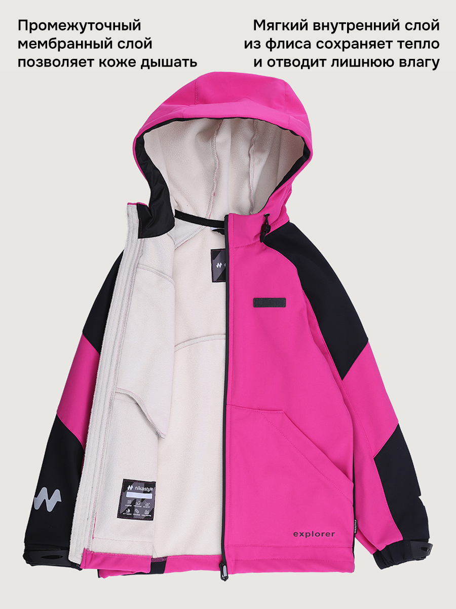 Ветровка NIKASTYLE 4л15426 фуксия/черный - фото 4
