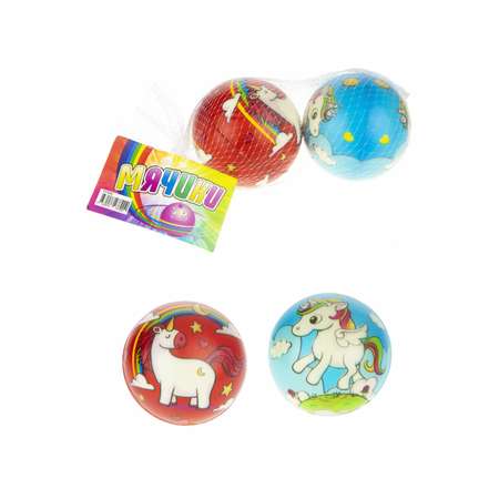 Набор мячей 1TOY Единорог 2 штуки в сетке