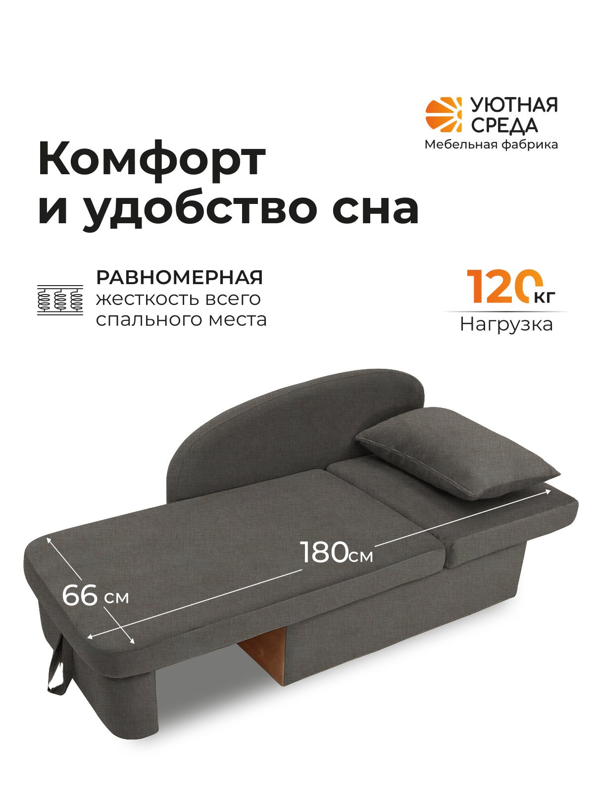 Диван Уютная среда рогожка графит правый черный - фото 3