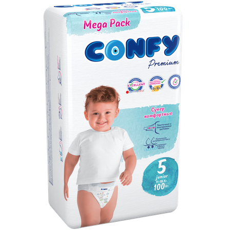Подгузники CONFY Premium 5 100 шт.