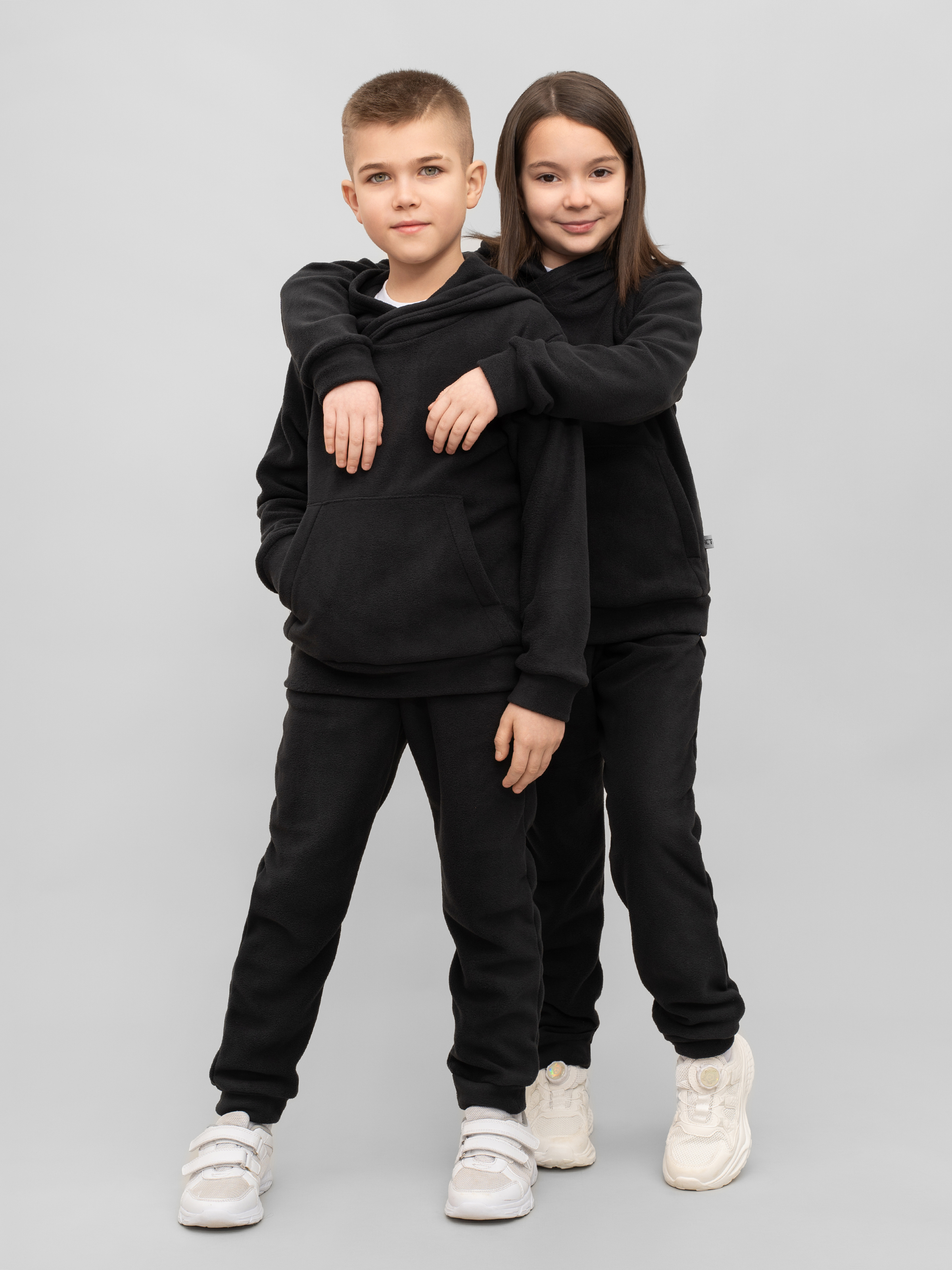 Худи и брюки Утенок 7043г(ш) черный - фото 25