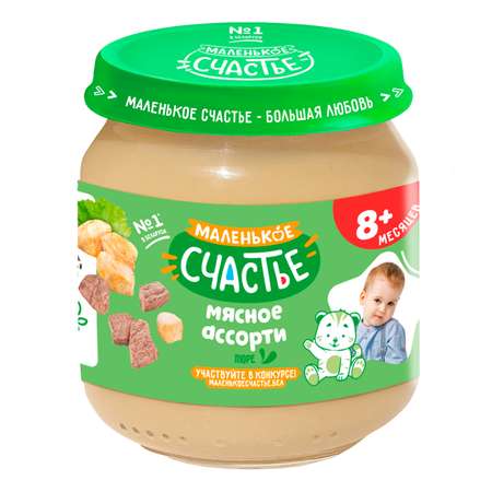 Пюре Маленькое счастье мясное ассорти 80г с 6месяцев 12667
