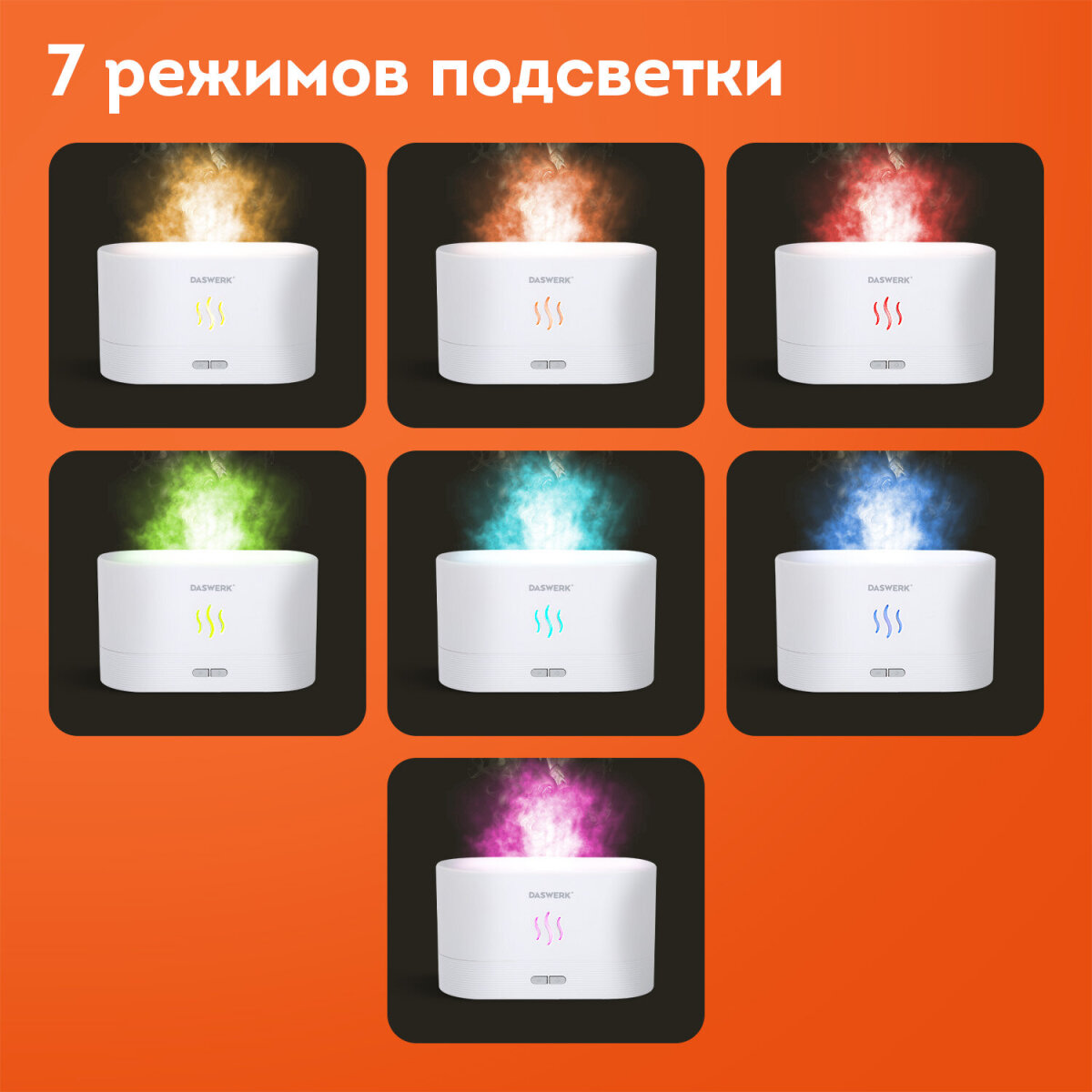 Увлажнитель воздуха DASWERK для дома, ночник, аромадиффузор (аромамасло в подарок), белый Daswerk - фото 5