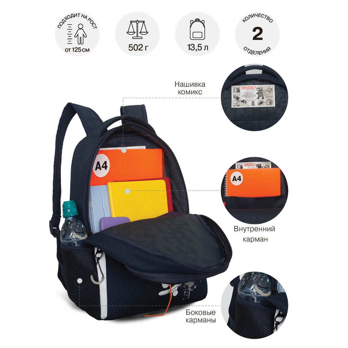 Рюкзак Grizzly для мальчика - фото 7