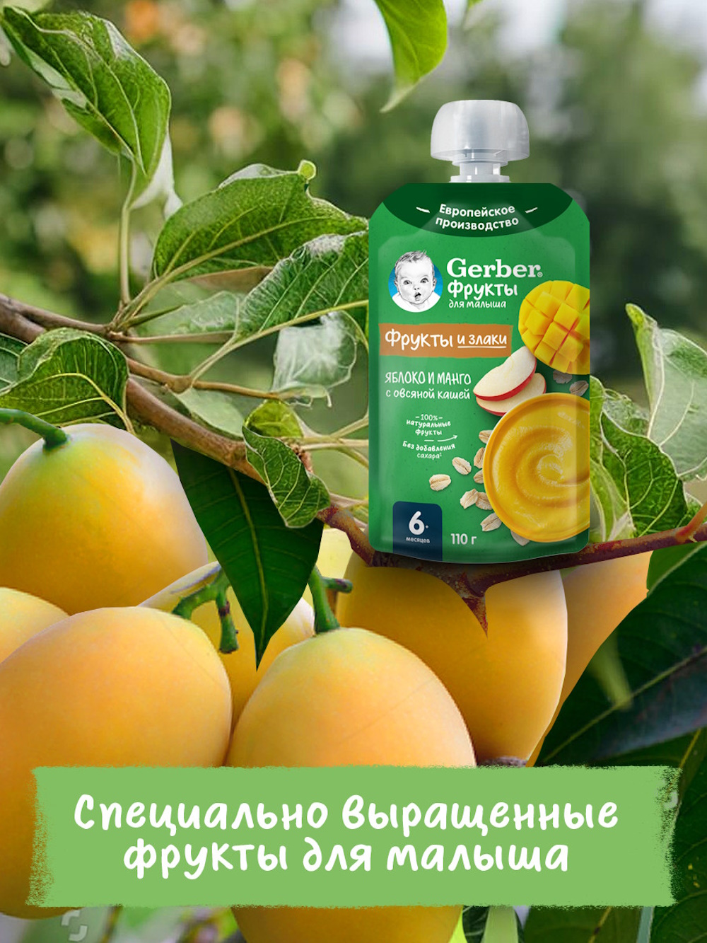 Овсяная каша Gerber Яблоко манго 110г - фото 2