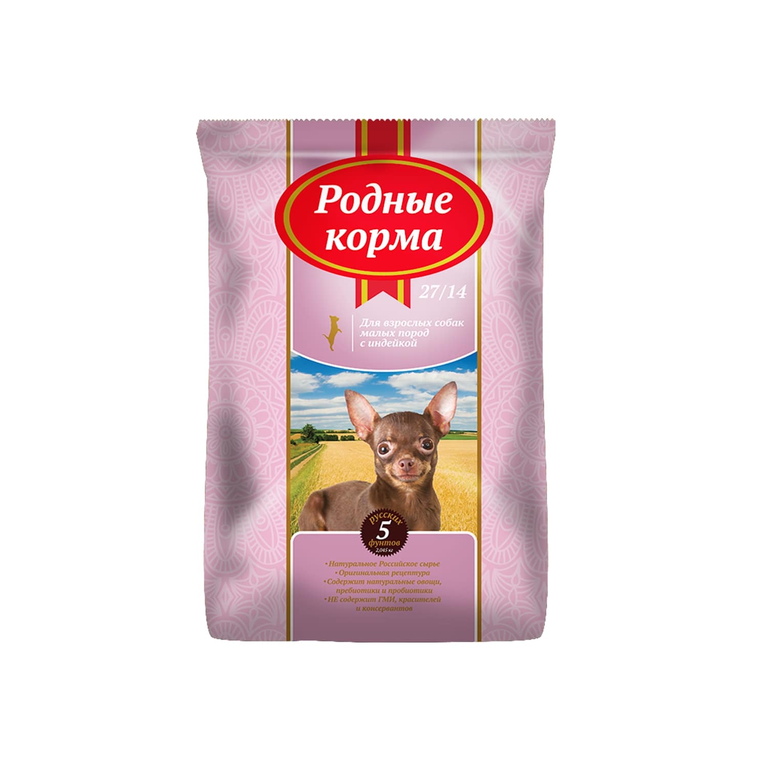 Корм для собак Родные корма мелких пород 27/14 с индейкой 2.045кг - фото 1