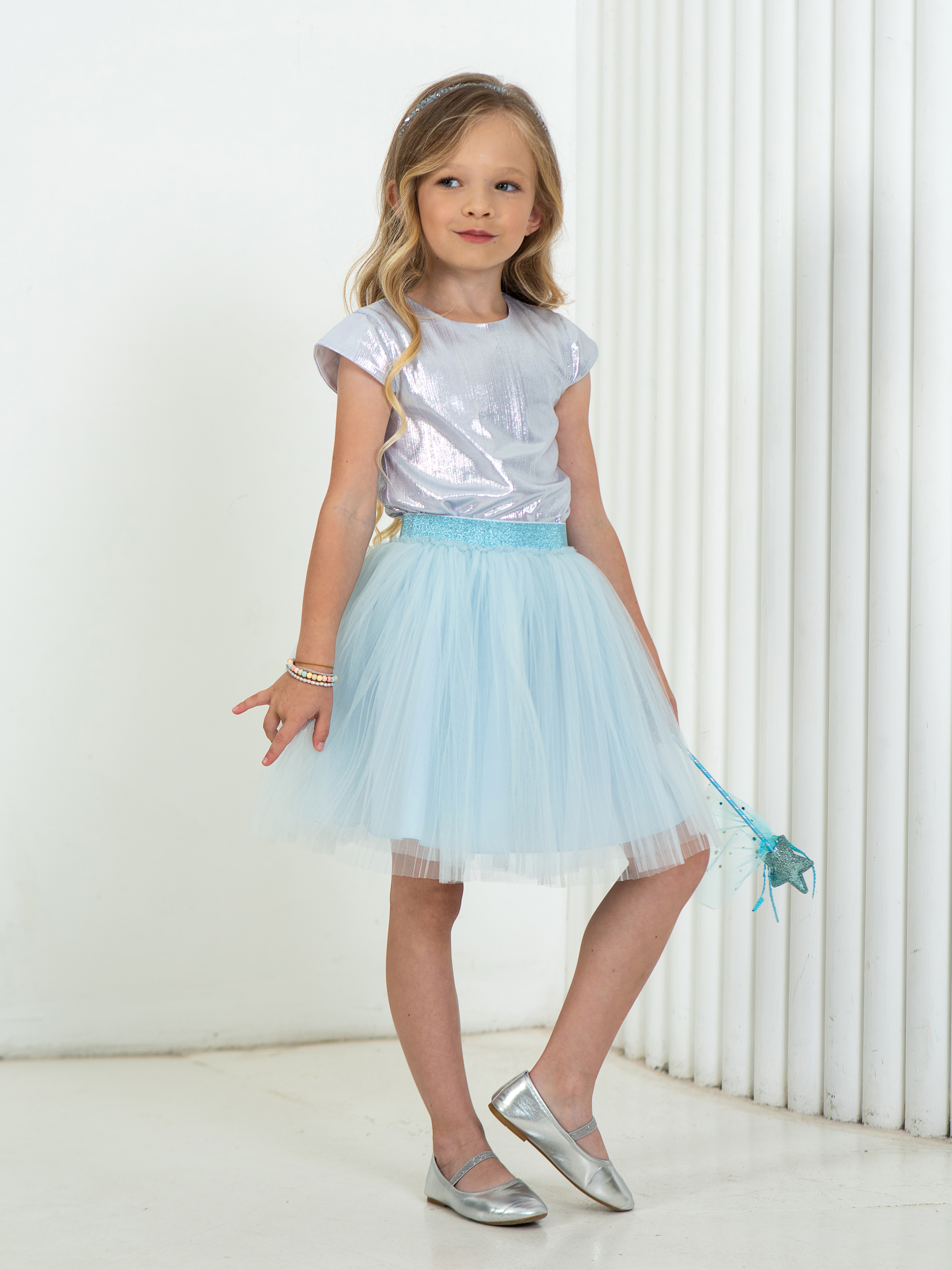 Юбка LisaWeta S-142 голубой - фото 1