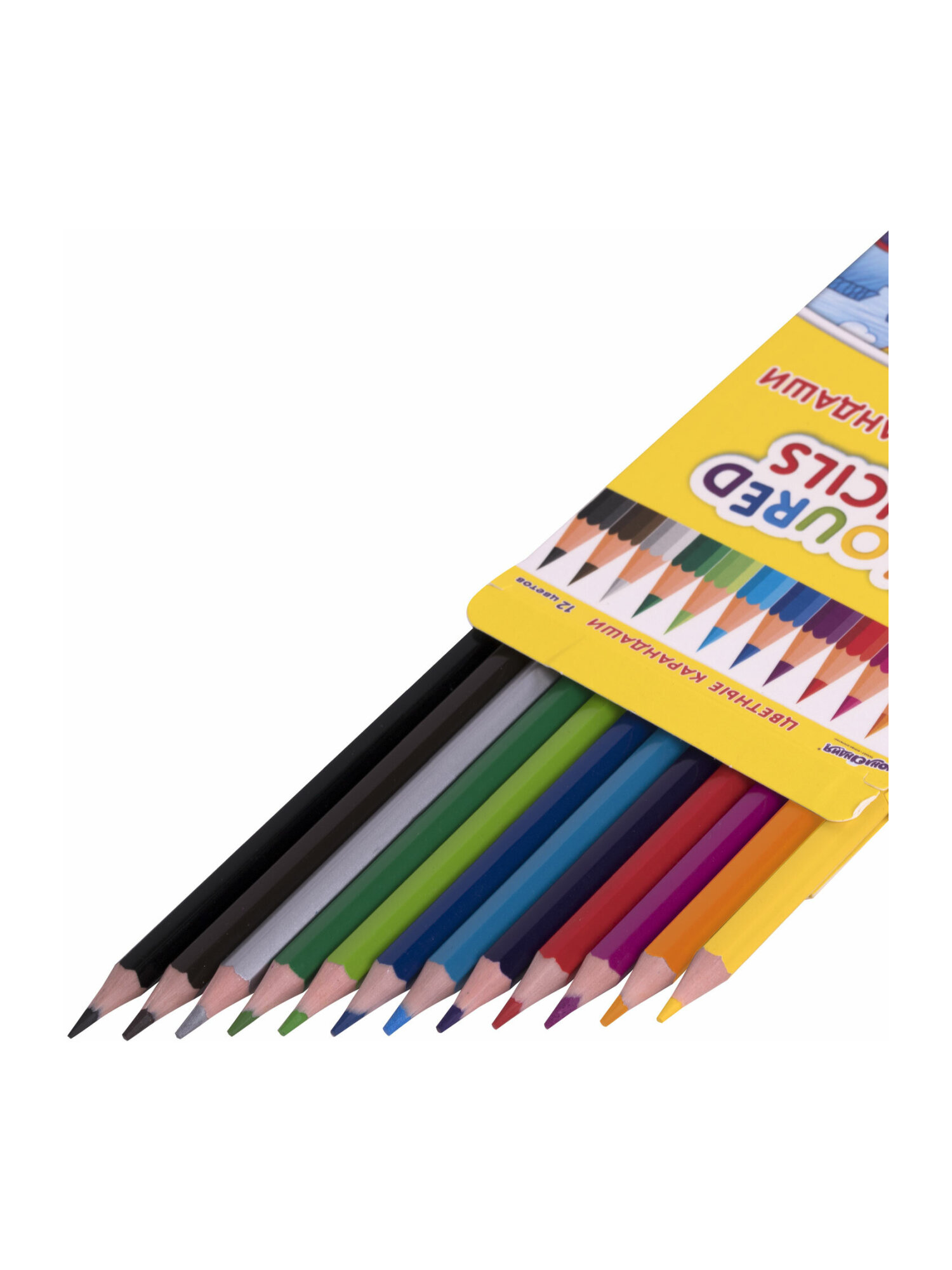 Карандаши цветные Юнландия 12 шт. - фото 9