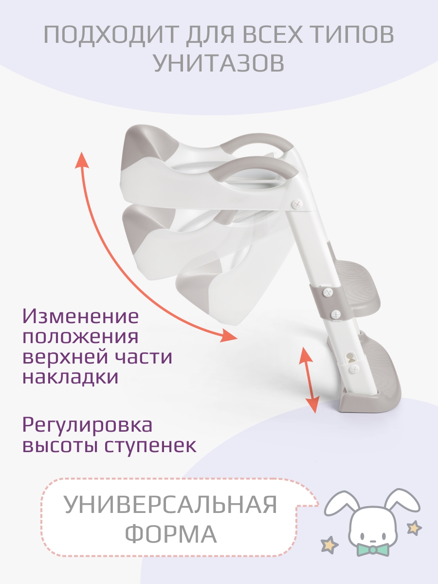 Накладка на унитаз KidWick Whale Soft серый - фото 2