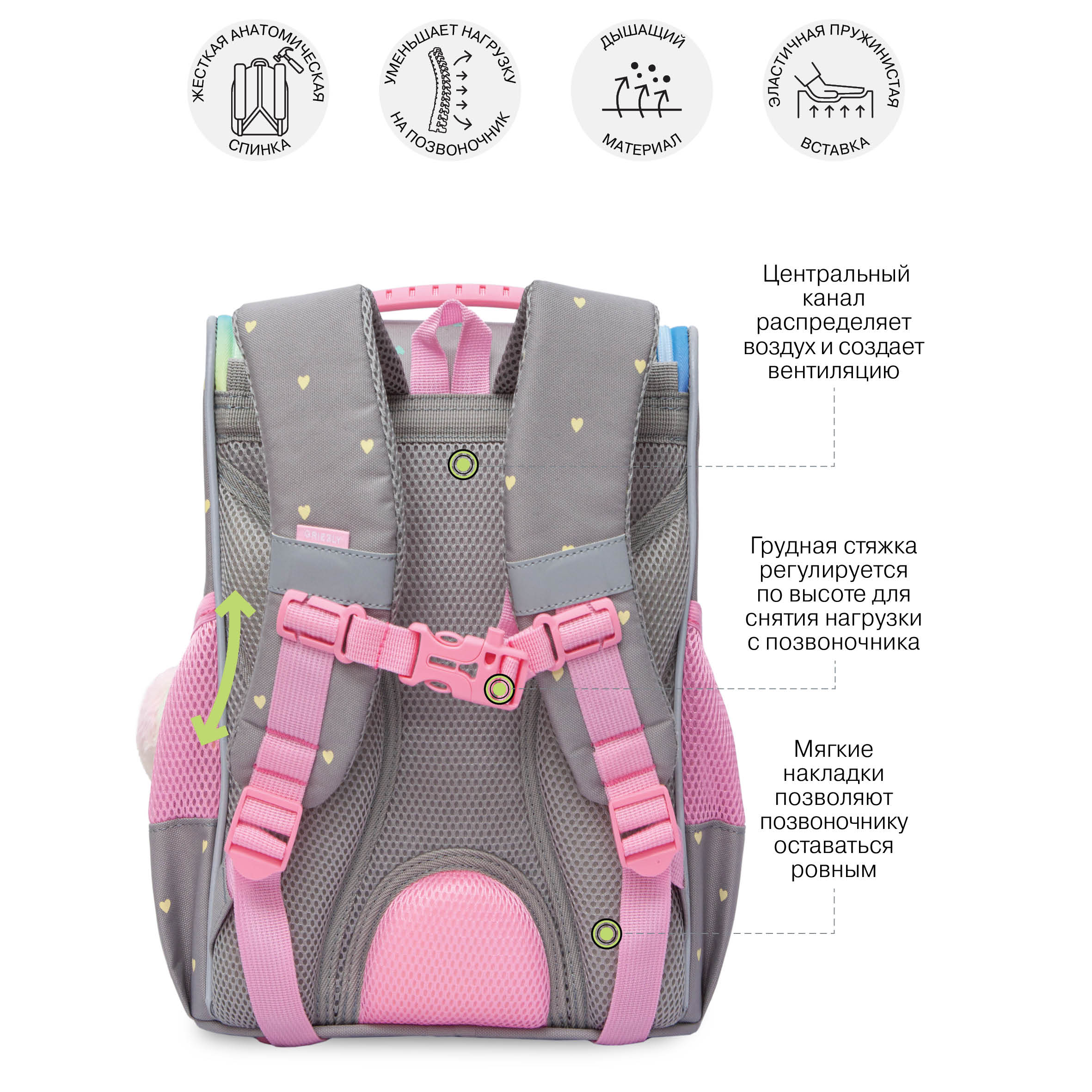 Ранец Grizzly для девочки - фото 7