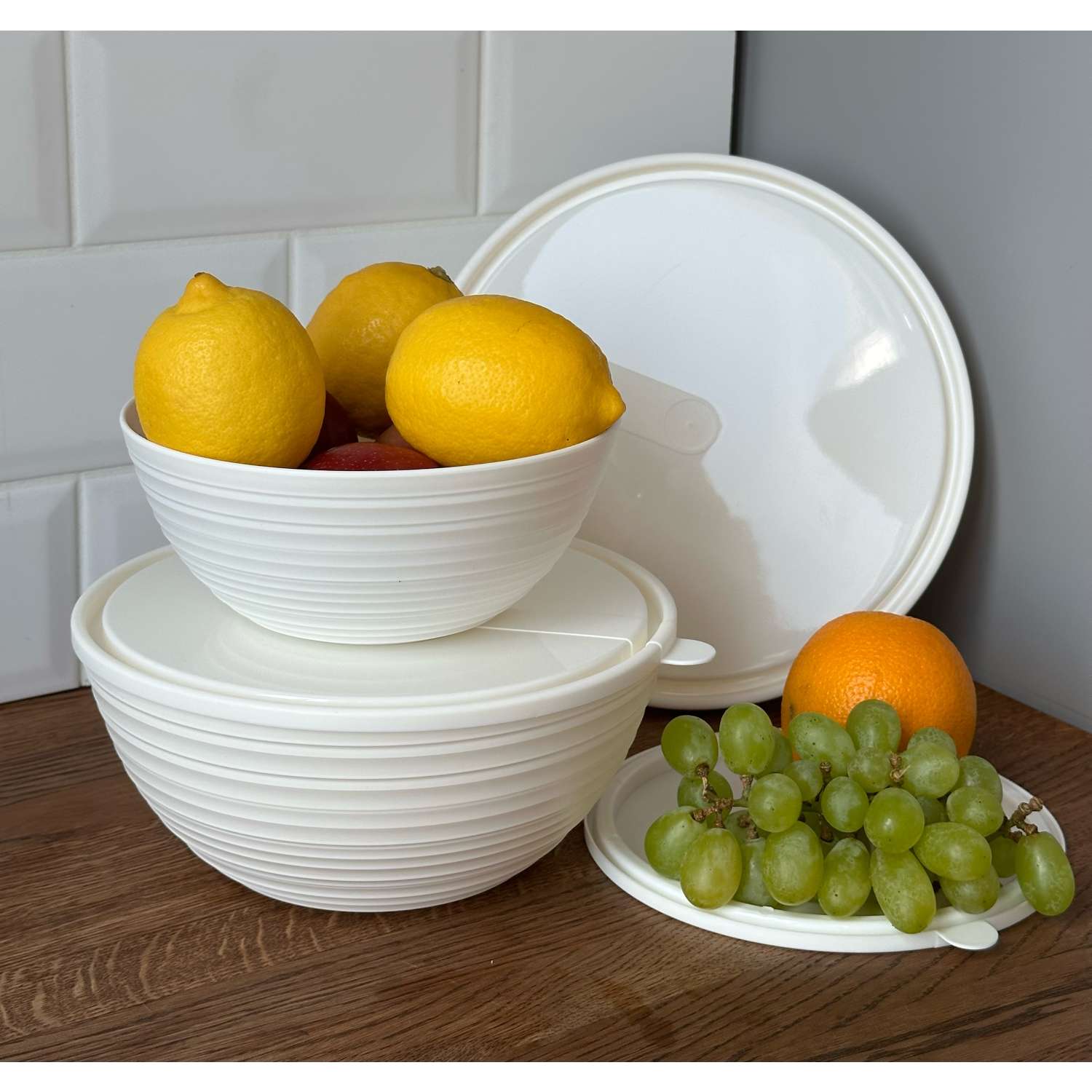 Салатник Sugar and Spice Cardamom с крышкой белый зефир 1.2л - фото 3