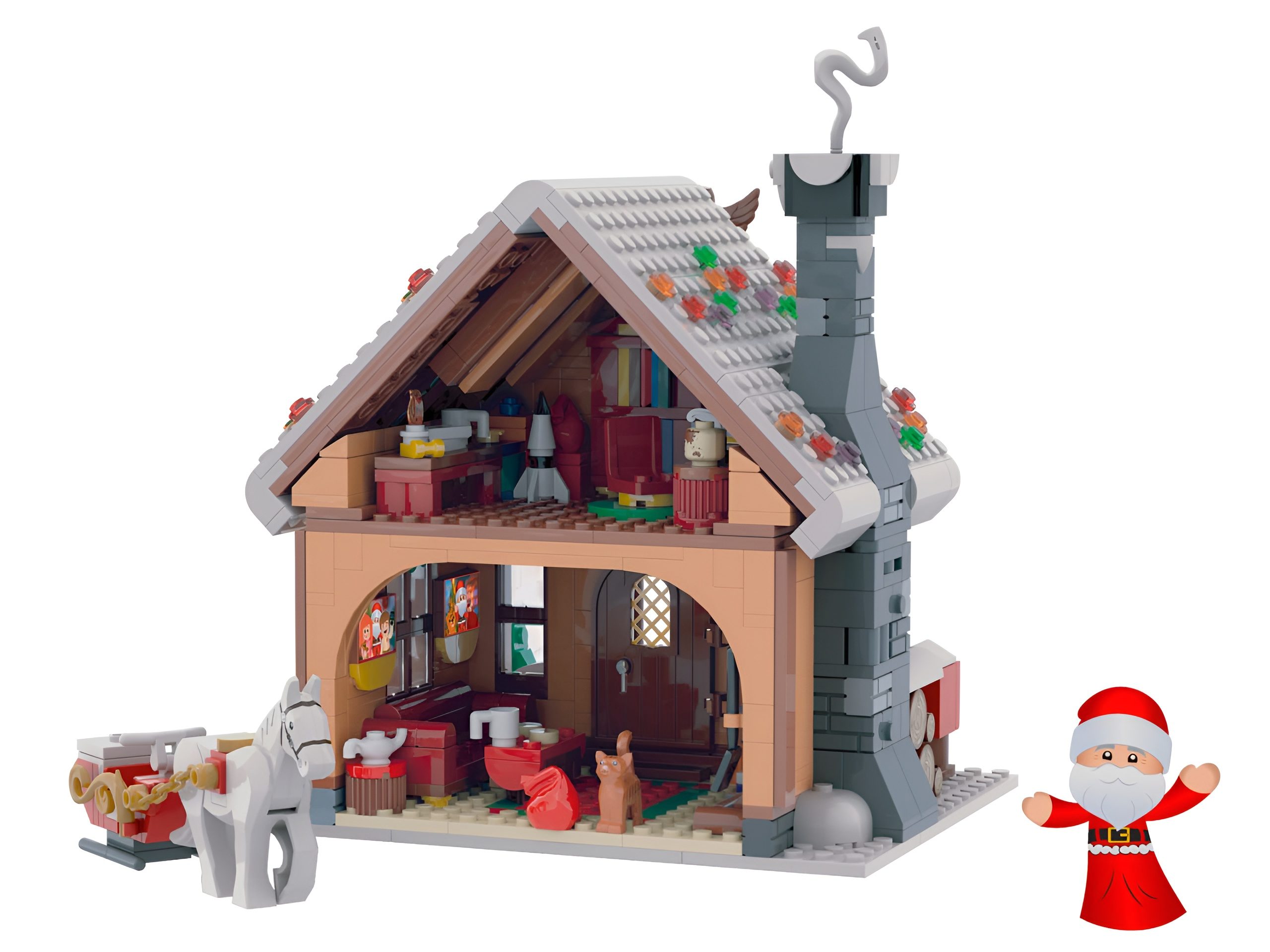 Конструктор brick labs Дом Деда Мороза 923 дет. - фото 2