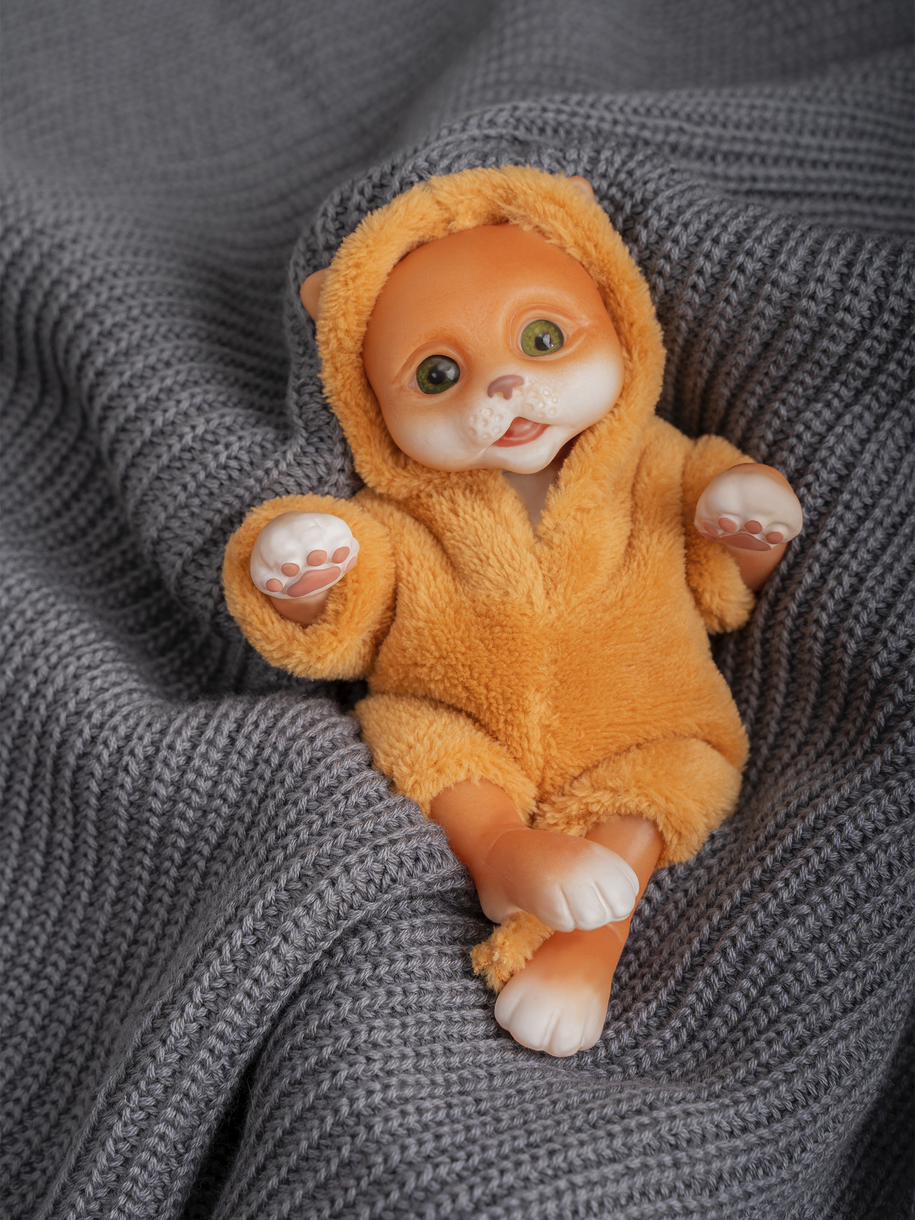 Кукла мини Magic Manufactory Magic Pets Кот реборн рыжий высота 19 см 4631175965854 - фото 14