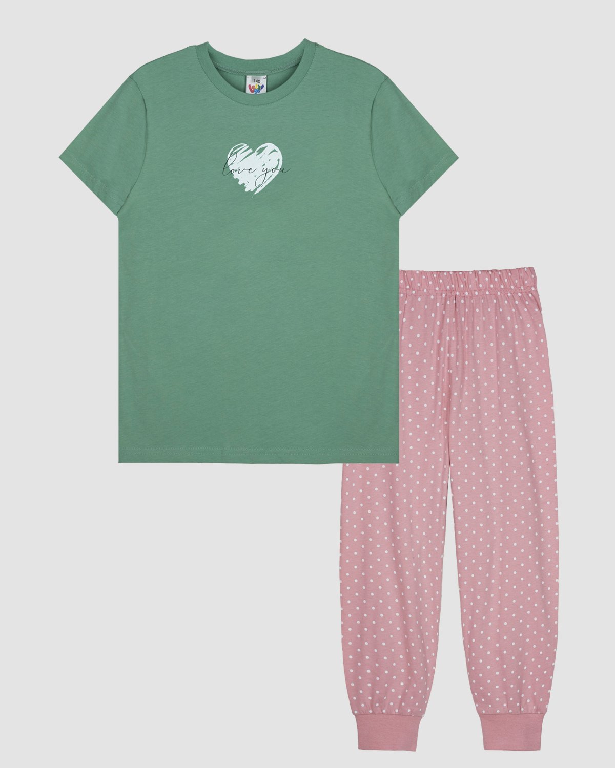 Пижама Lets Go 91277_оливковый/пыльная роза - фото 1