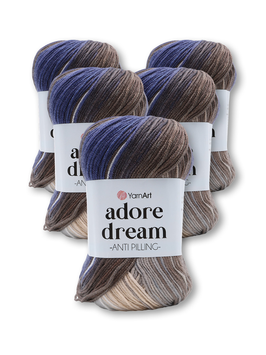 Пряжа для вязания YarnArt Adore Dream 100 гр 280 м акрил секционная анти-пиллинг 5 мотков 1050 секционный - фото 1