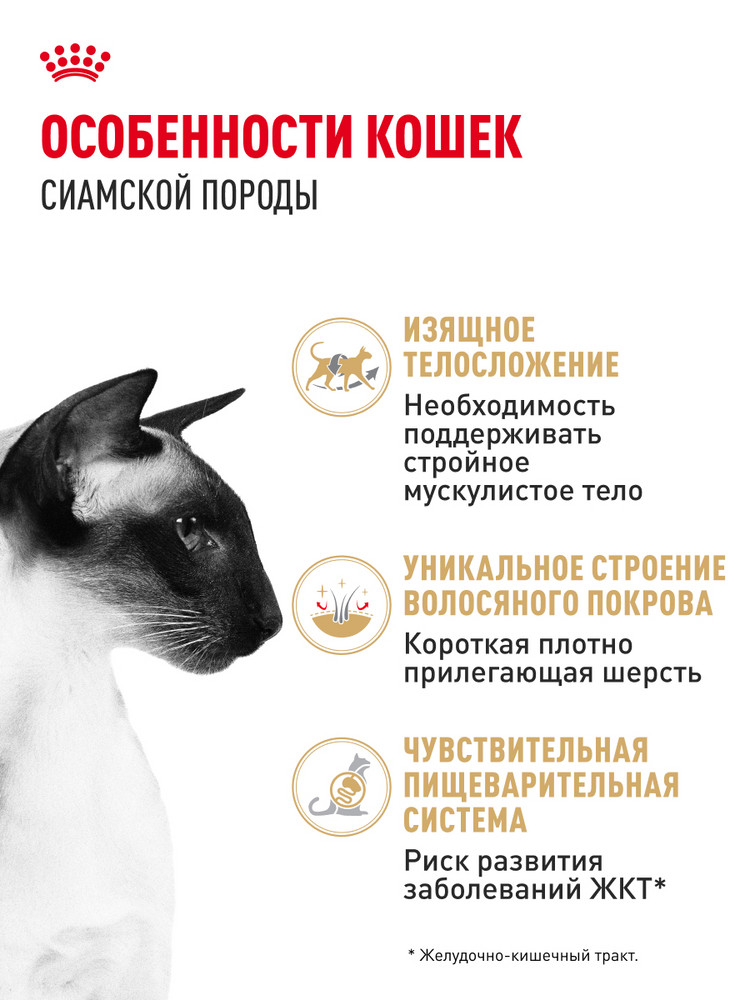 Корм сухой для кошек ROYAL CANIN 2кг Сиамских - фото 2