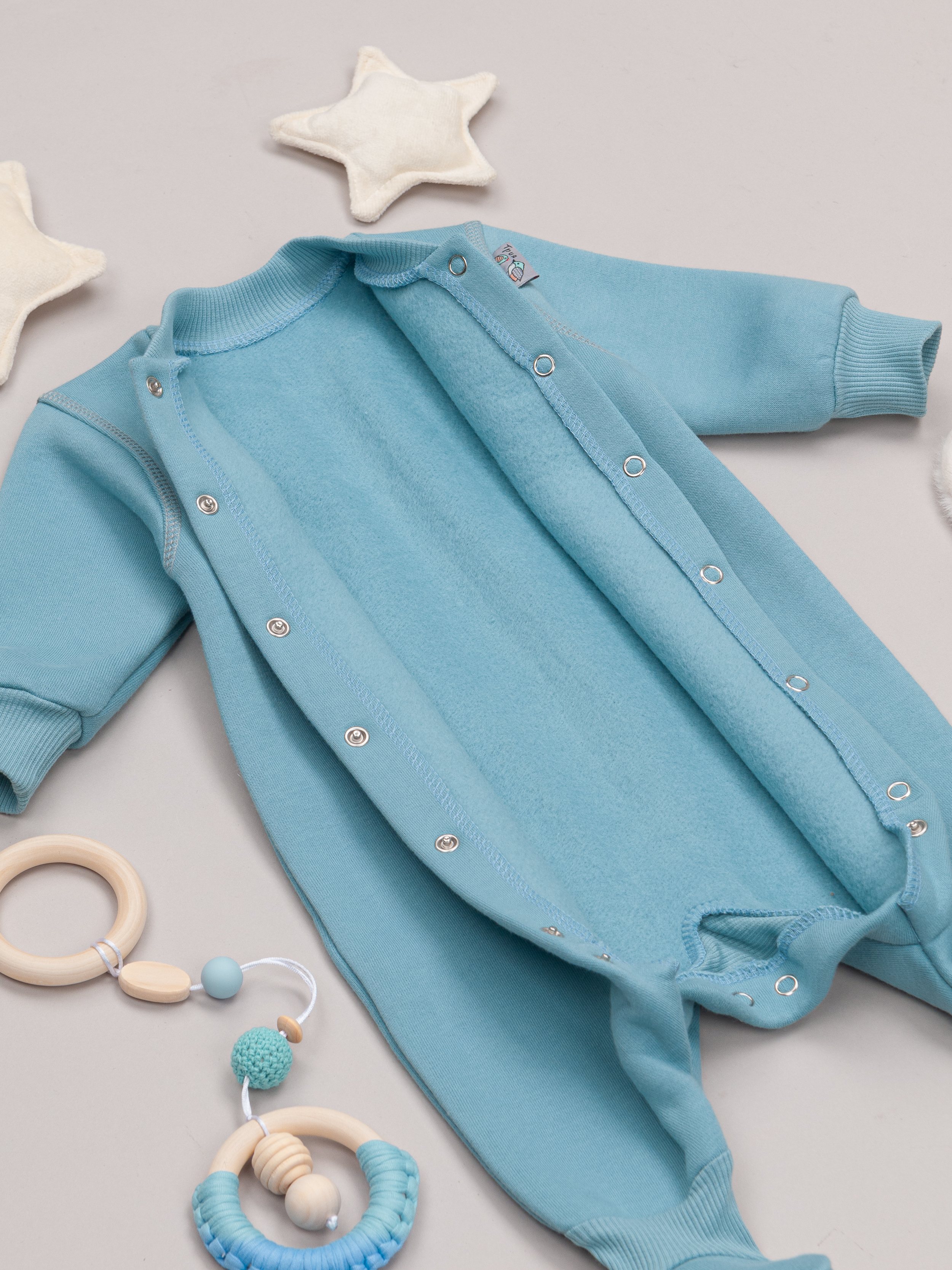 Комбинезон ТРИЯ 1164 футер 3-х нитка голубая вода - фото 3