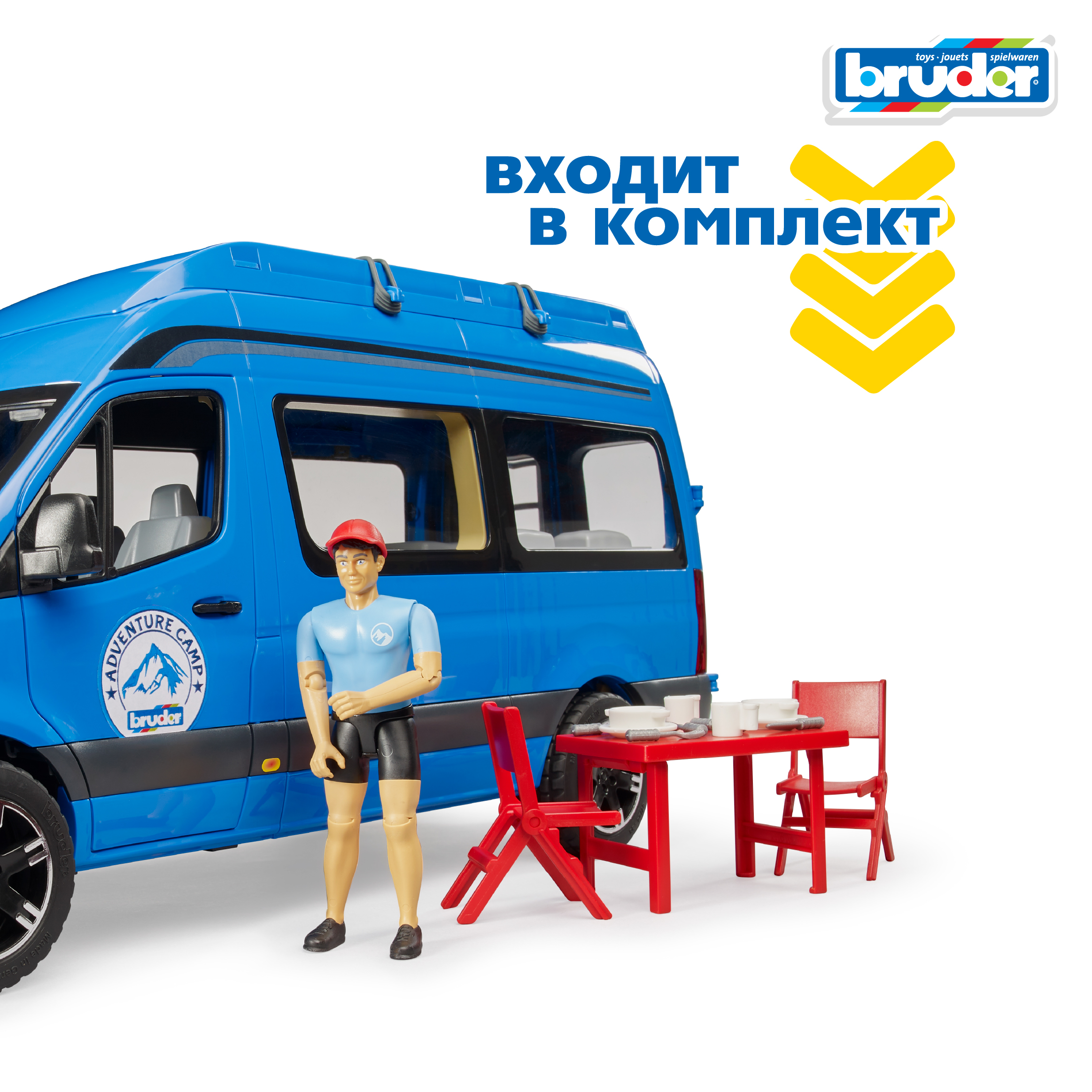 Автомобиль Bruder Mercedes Дом на колесах с водителем 02-684 - фото 4