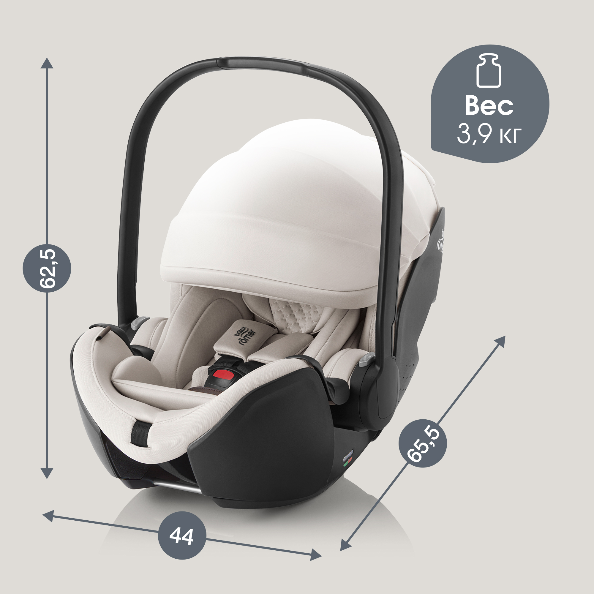 Автокресло Britax Roemer Baby-Safe Pro Lux 0+/1 (0-18 кг) бежевый - фото 13