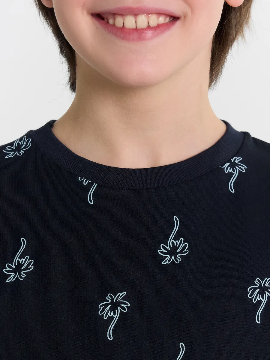 Футболка 2 шт Mark Formelle (Марк Формэль) 113379-2/голубая дымка +пальмы на т.синем - фото 5