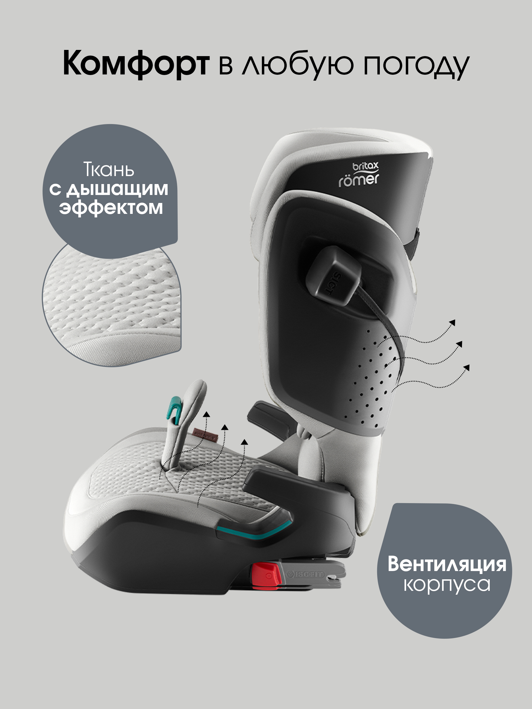 Автокресло Britax Roemer KIDFIX PRO i-SIZE LUX Isofix 2/3 (15-36 кг) серый - фото 13