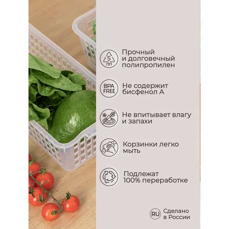 Комплект корзинок Phibo универсальных 315х130х85 мм 2шт бесцветный