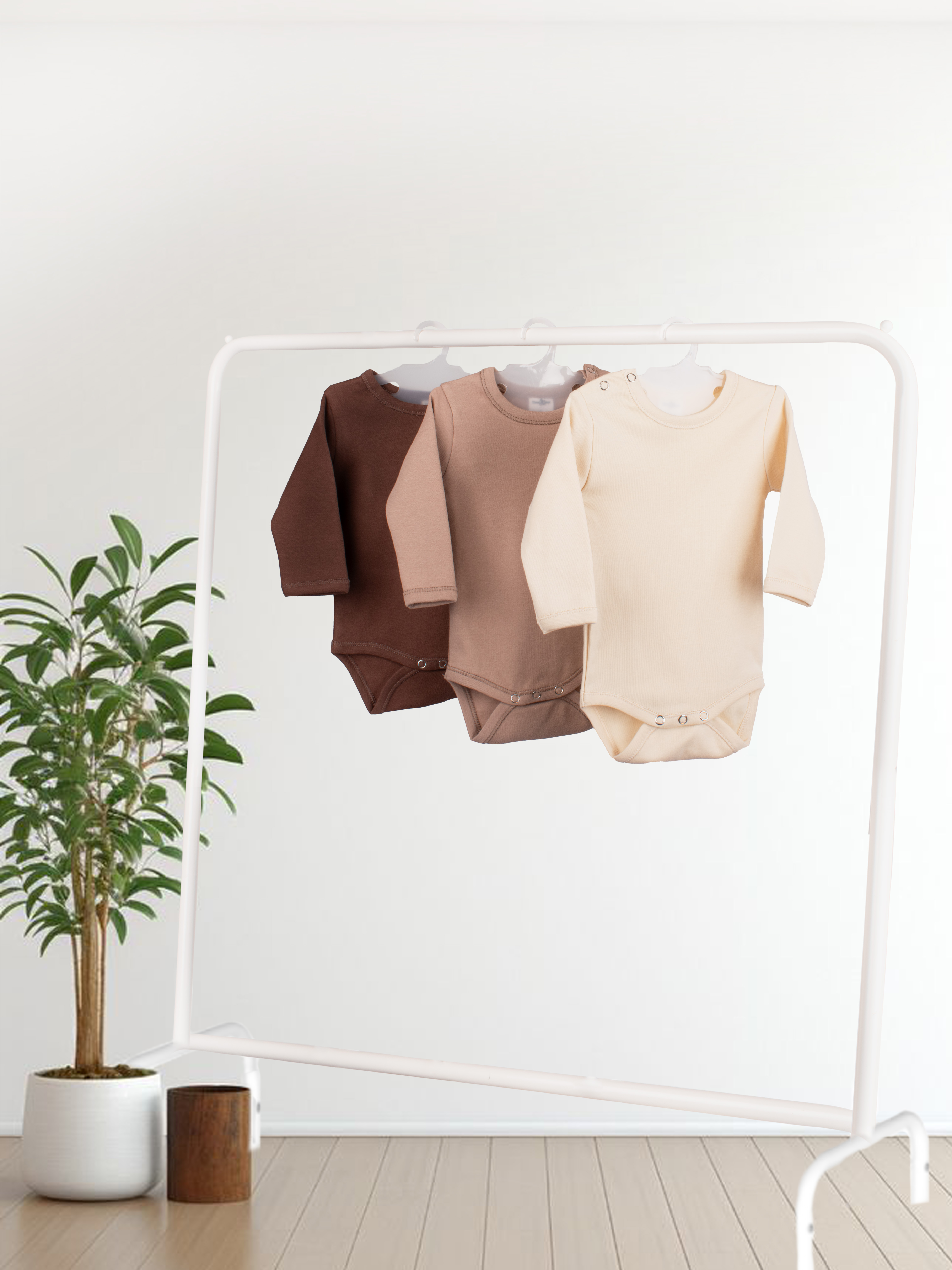 Боди 3 шт Югтекстильторг 204-517/Кофейный,молочный - фото 1