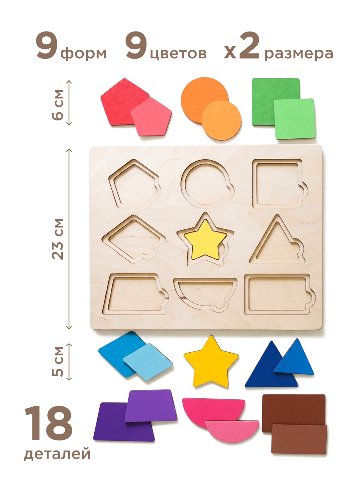 Игрушка Nobikum рамка-вкладыш Геометрические фигуры - фото 2