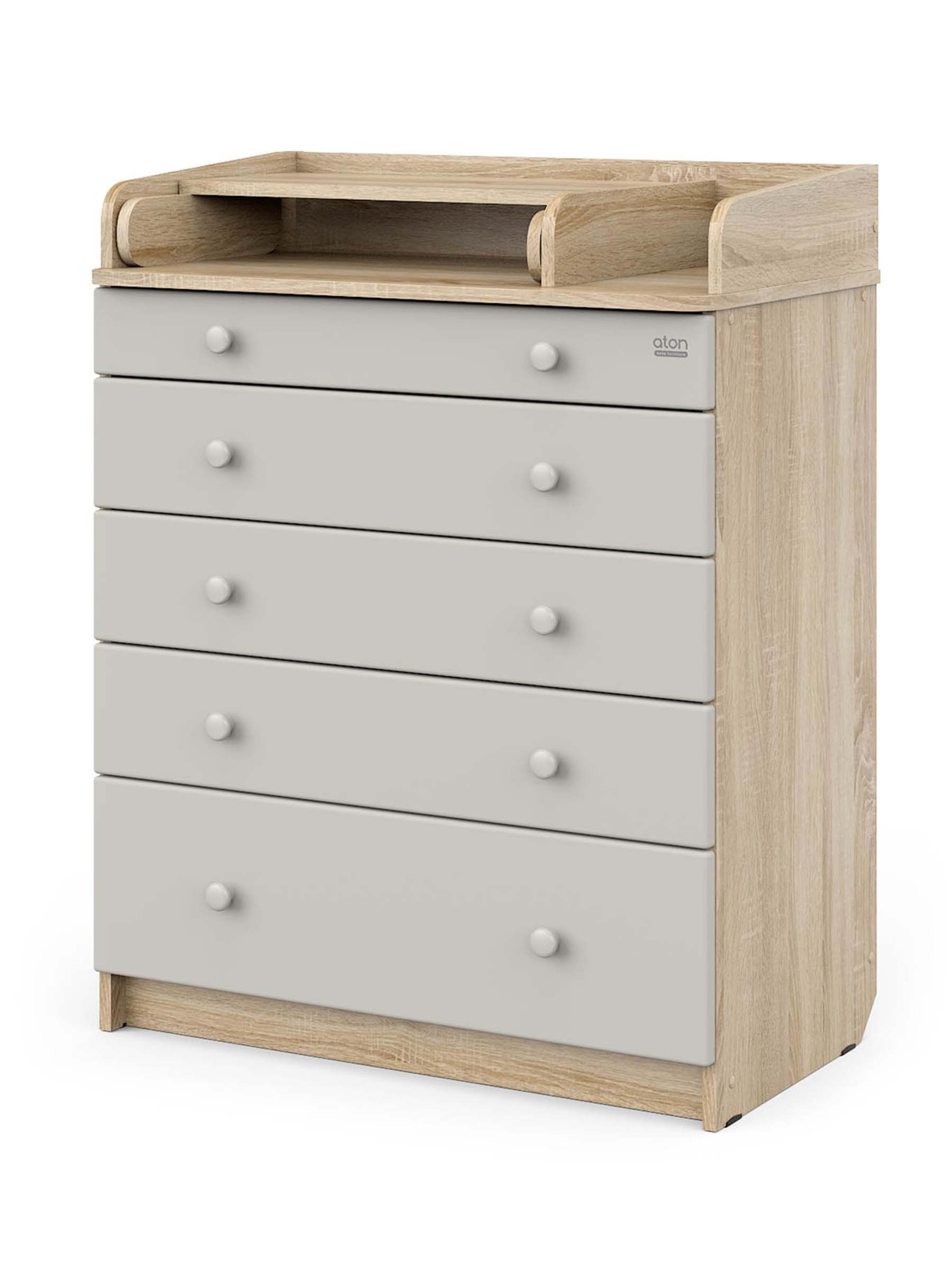 Комод пеленальный Aton Maks дуб сонома-серый шелк - фото 1