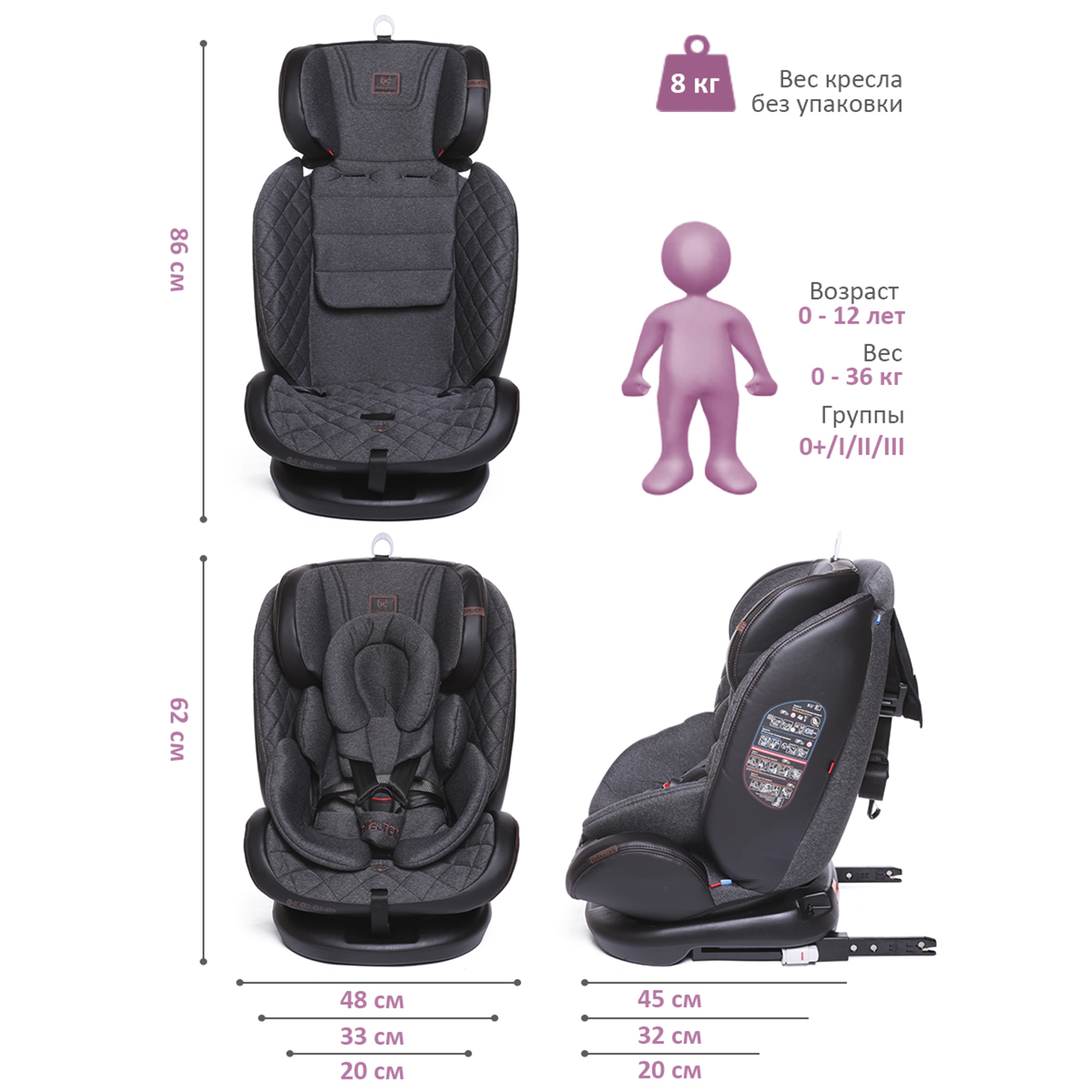 Автокресло BabyCare Shelter Isofix 0+/1/2/3 (0-36 кг) - фото 8