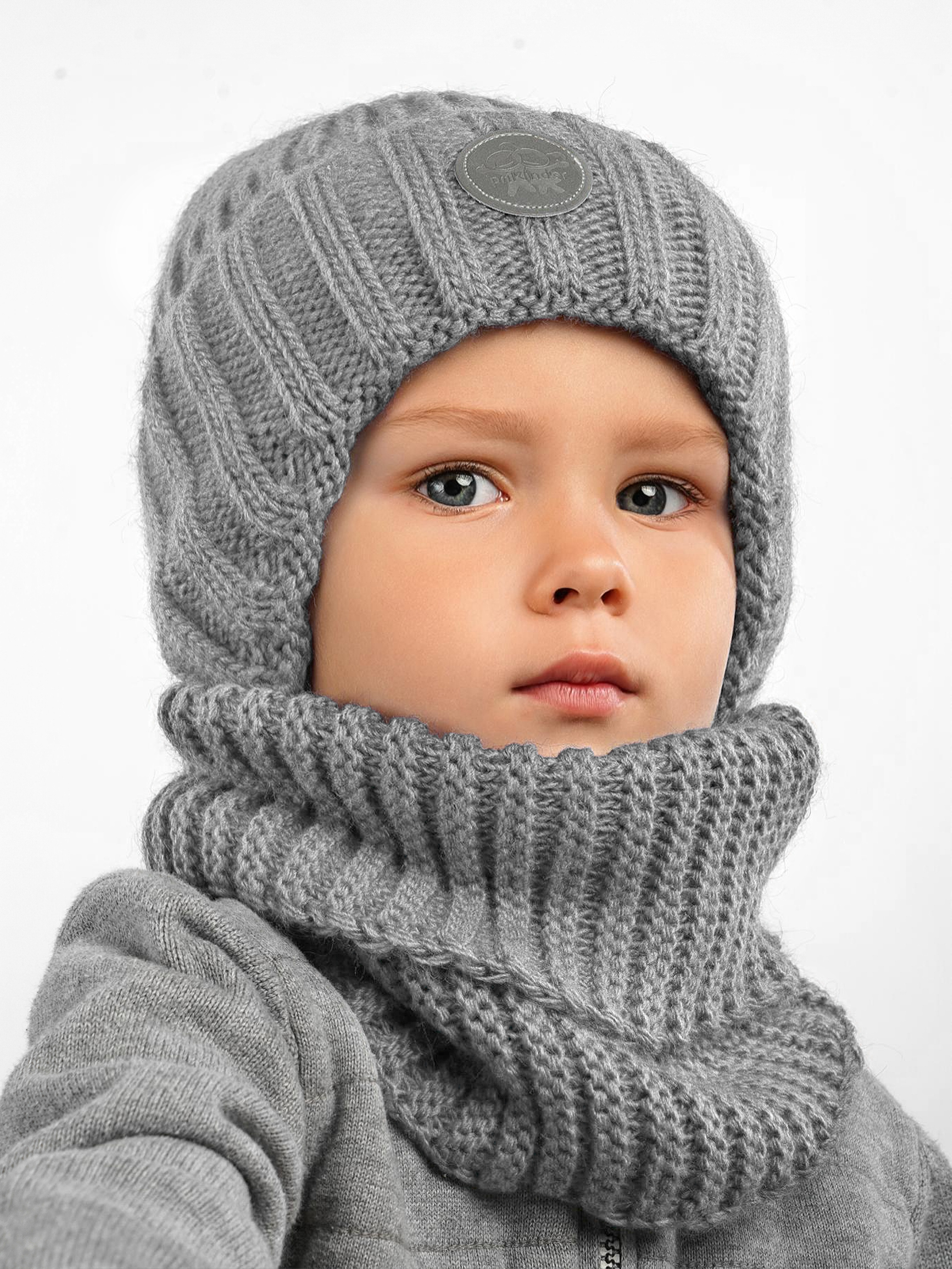 Шапка и снуд ПриКиндер U-W_234170 Цвет: Серый - фото 16