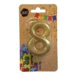 Свеча-цифра для торта Свечной маркет украшение в виде цифры 8, 7 см, на ножке