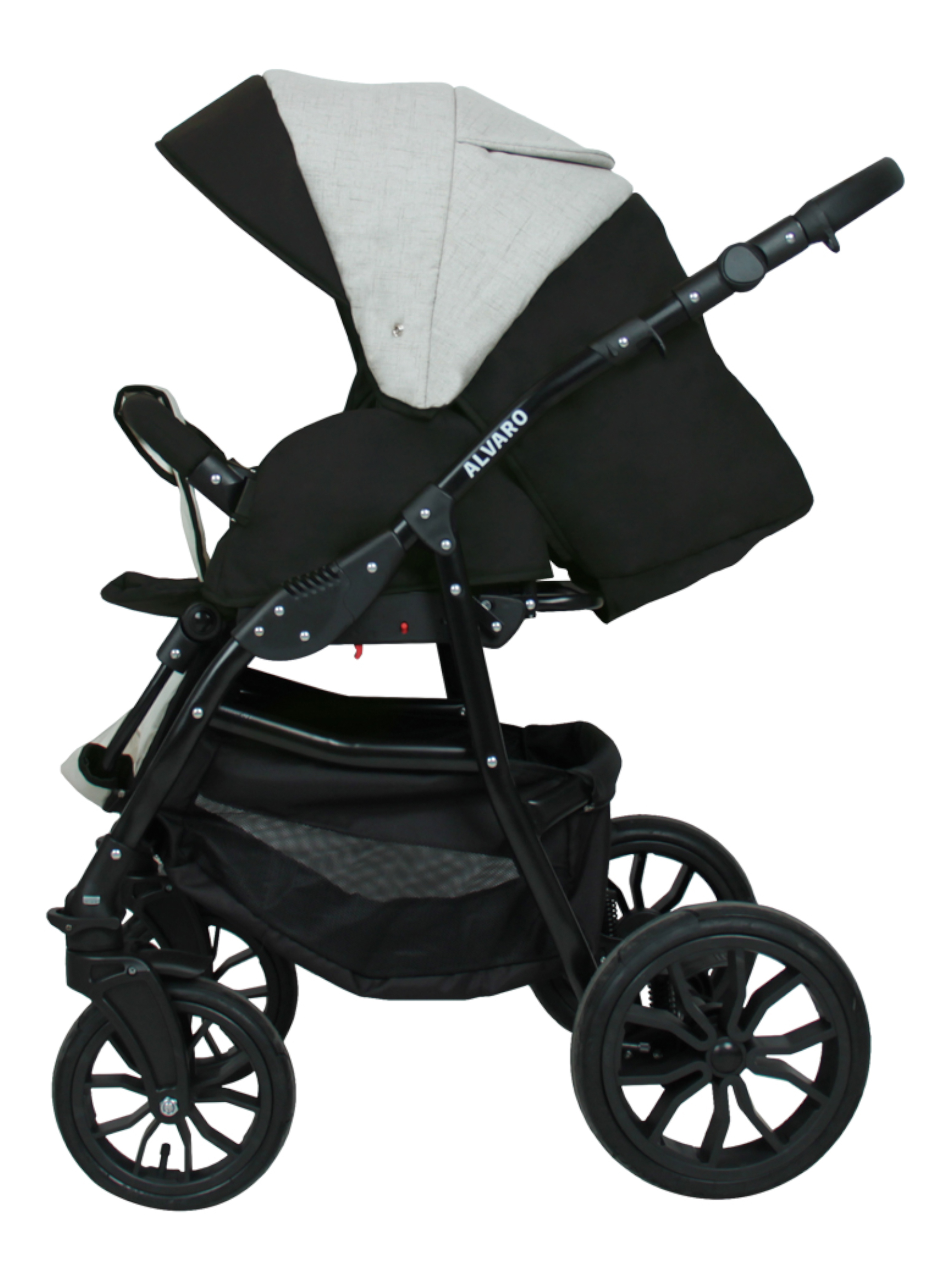 Коляска 3в1 alis Alvaro F 04 серый-белый - фото 8