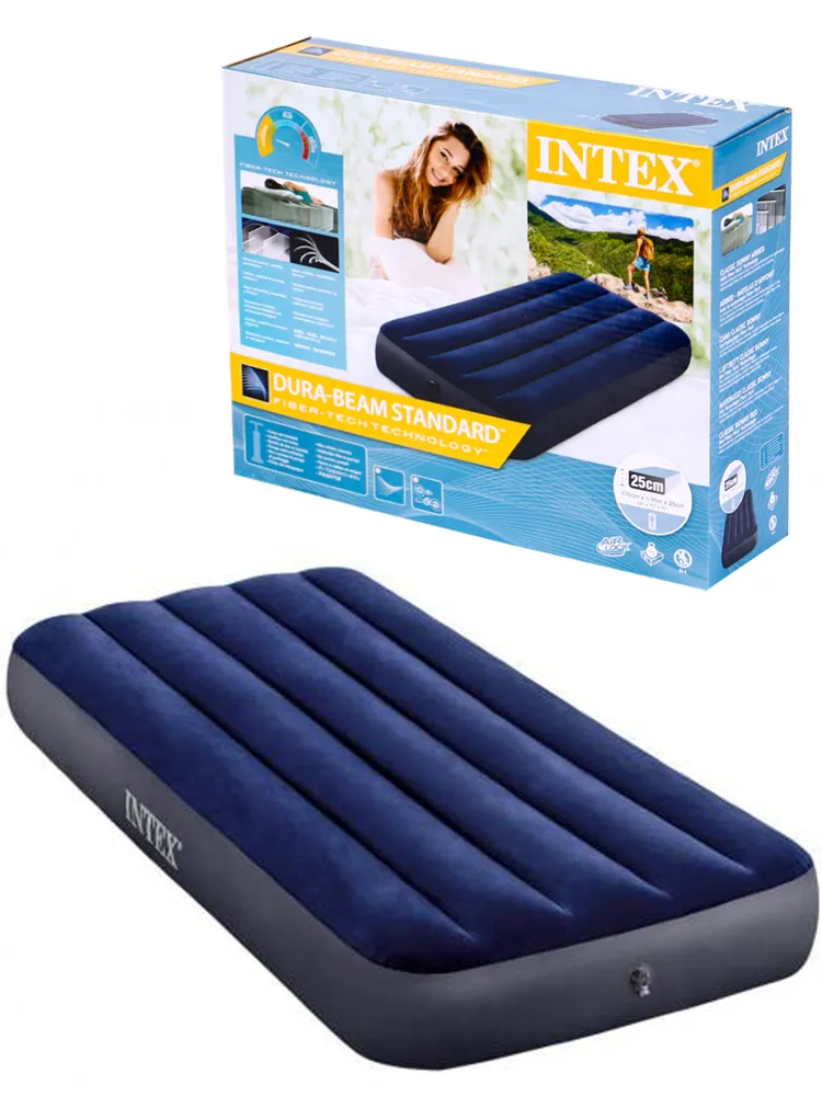 Матрас надувной Intex Classic Downy Airbed Fiber-tech / 76x191x25 см - фото 1