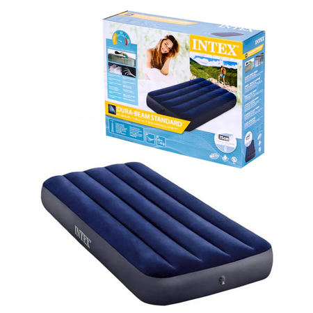 Матрас надувной Intex Classic Downy Airbed Fiber-tech / 76x191x25 см