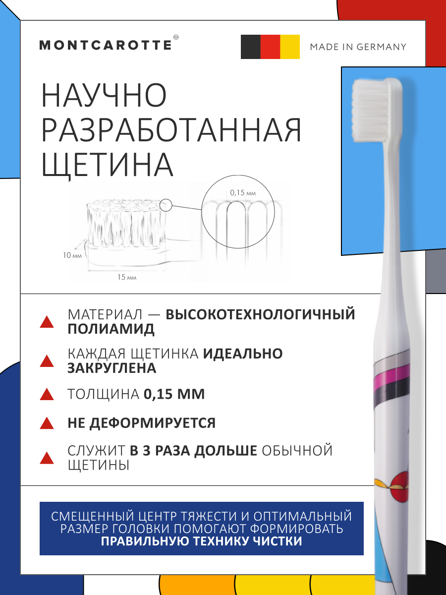Зубная щетка классическая Montcarotte от 12 лет 1 шт. - фото 4