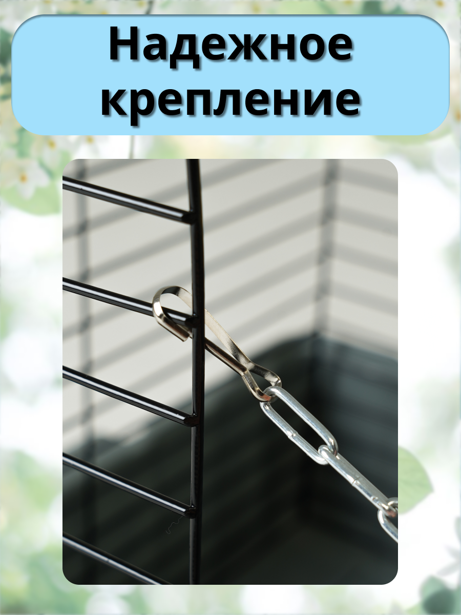 Гамак для грызунов PetiPet серый большой 32х30 двухъярусный - фото 5