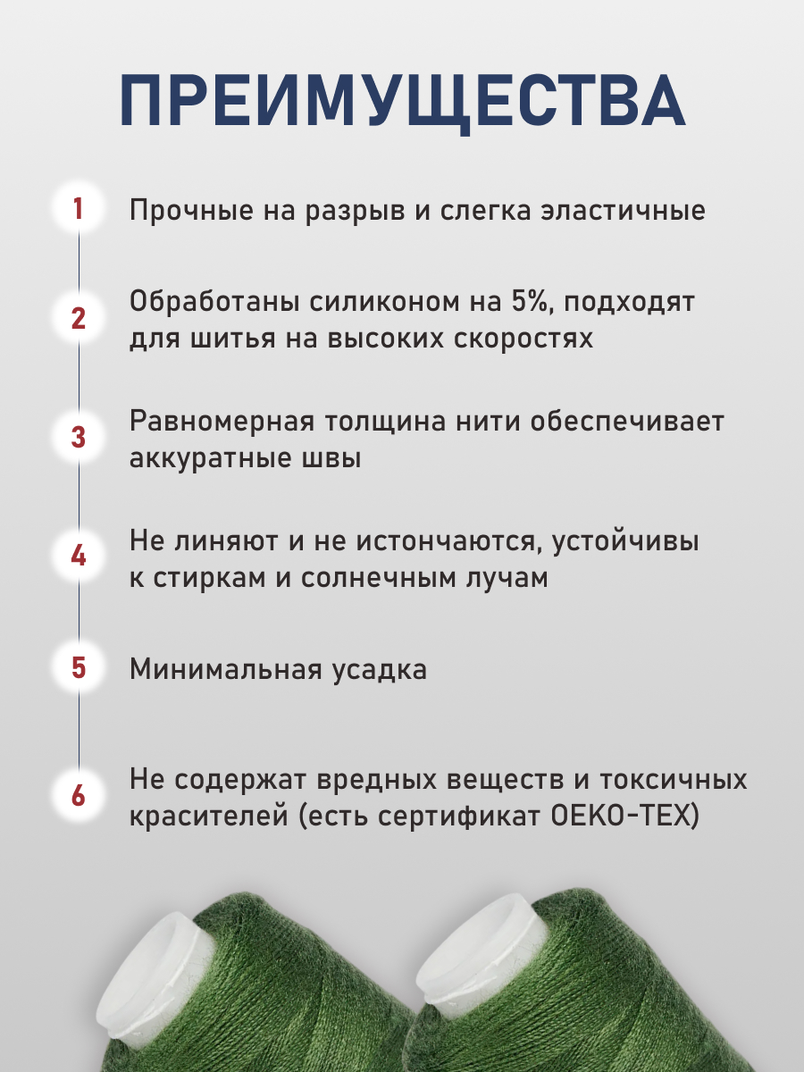 Нитки для шитья 40/2 Bestex 10шт цв 148 - фото 3