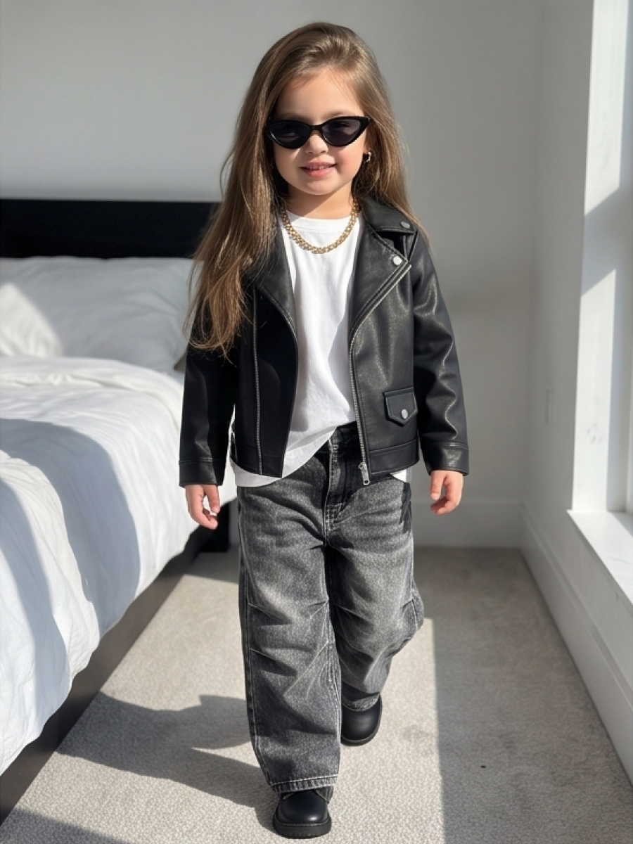 Куртка кожаная Artcher kids Jacket0005blackNEW - фото 3