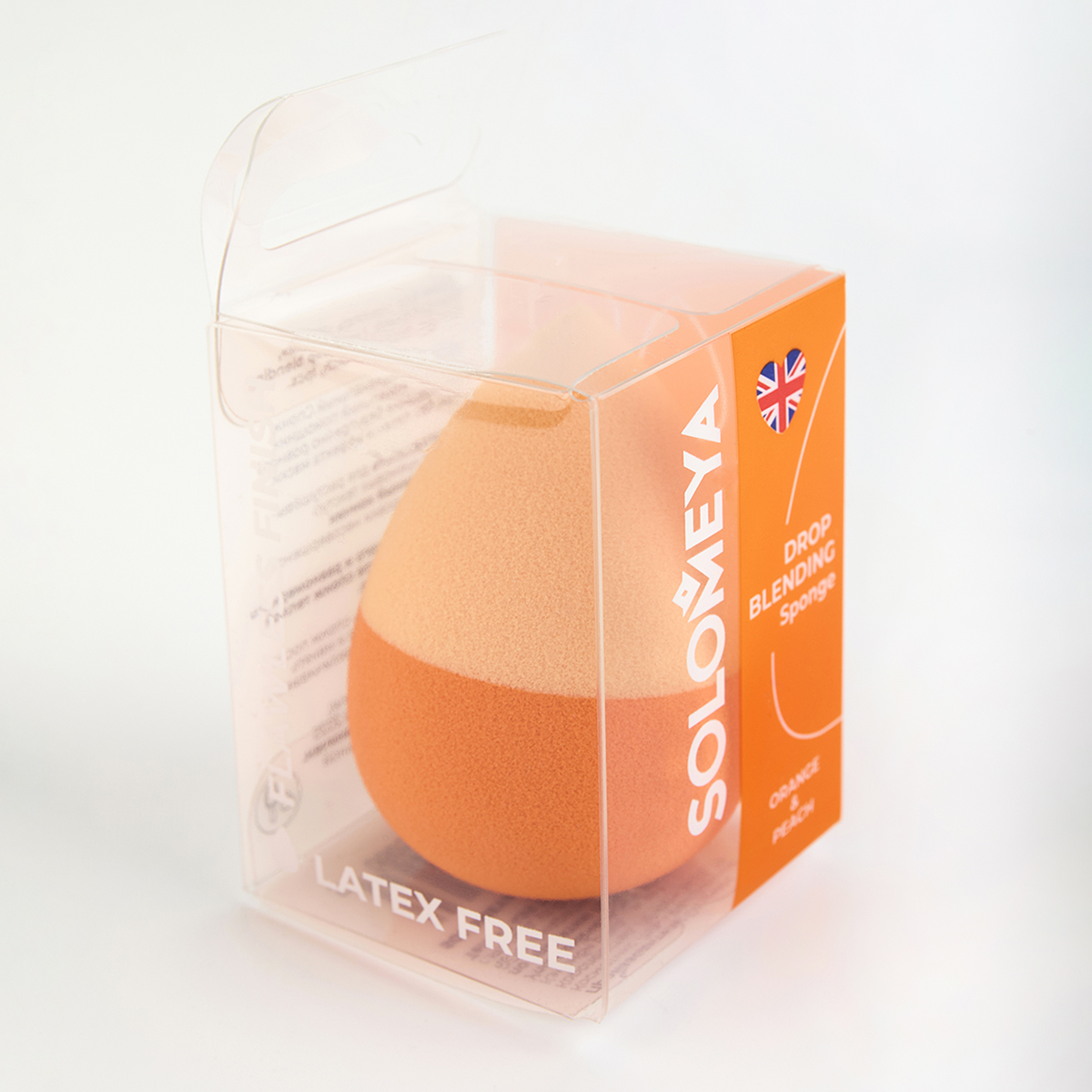 Спонж для макияжа SOLOMEYA Капля, Orange&Peach, 1 шт. - фото 3