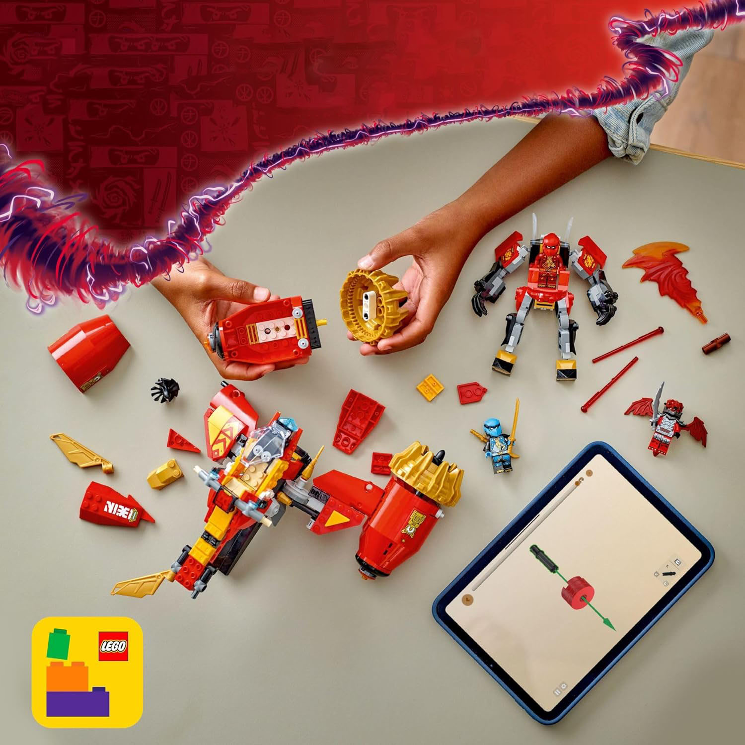 Конструктор LEGO NINJAGO Боевой робот Кая Всадник бури блочный - фото 6