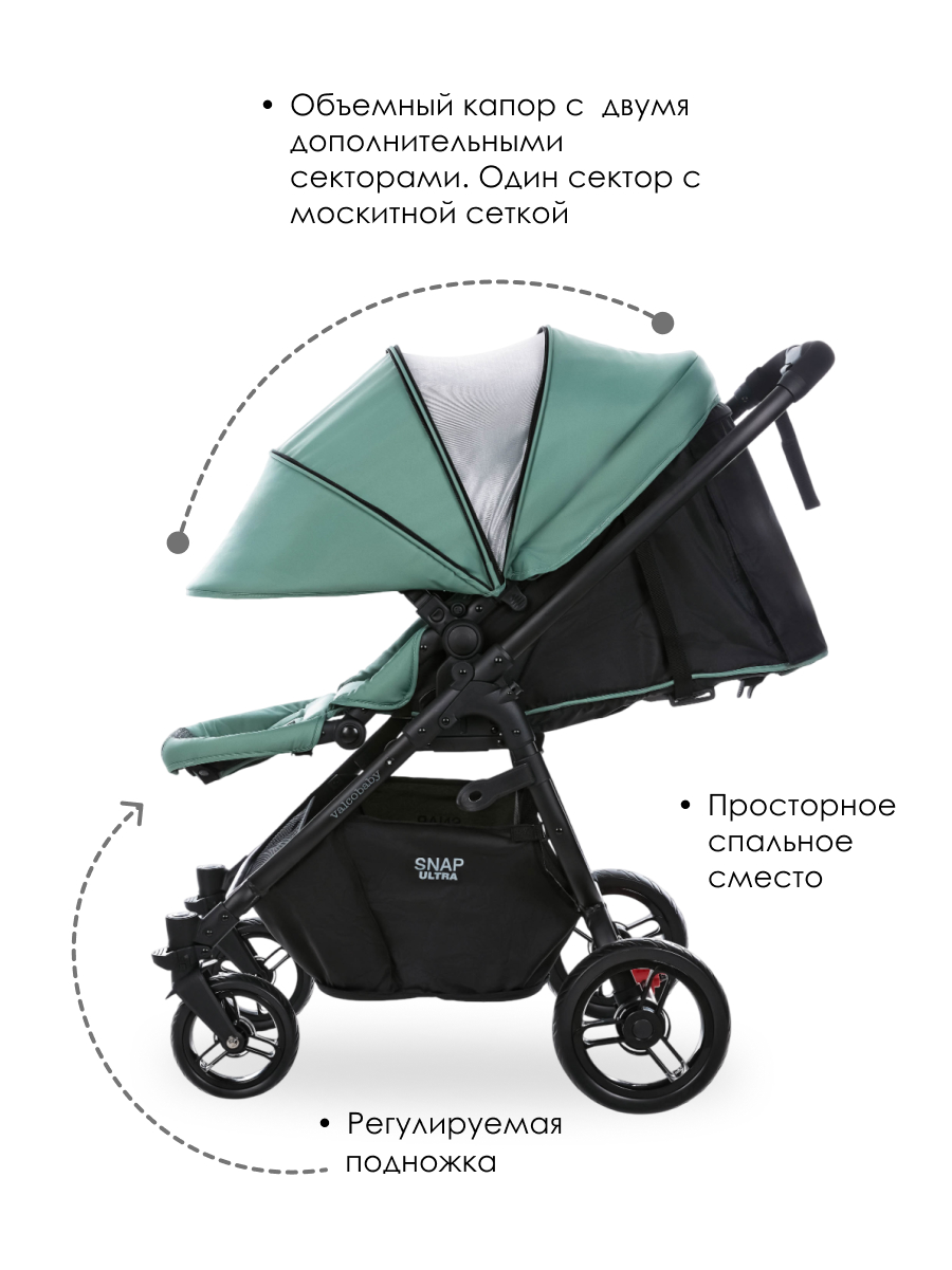 Коляска прогулочная Valco baby Snap 4 Ultra Flatt Matt зеленый - фото 4
