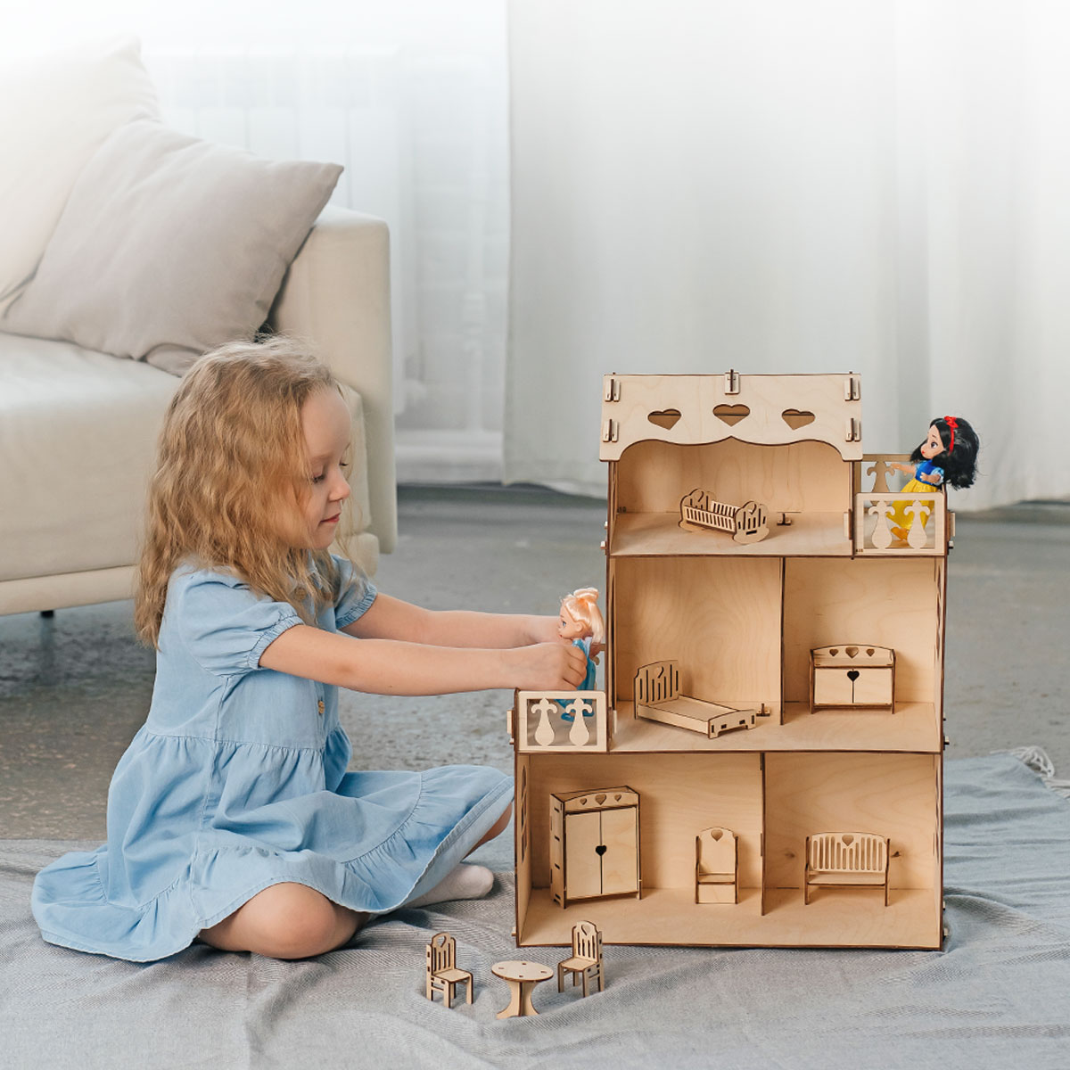 Домик для кукол Pema kids с мебелью СофияМини+Мебель - фото 2