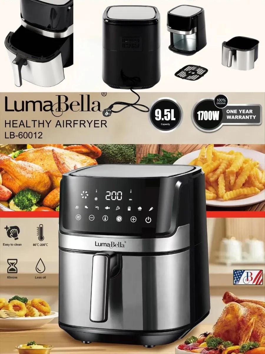 Аэрогриль CASTLELADY электрический 2 в 1, 9,5 литров 1700 Вт - фото 11