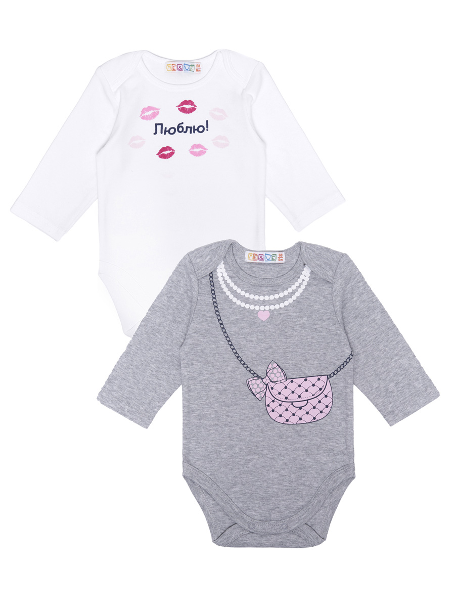 Боди 2 шт ME WE NG223-J721-117_Белый/Серый - фото 1