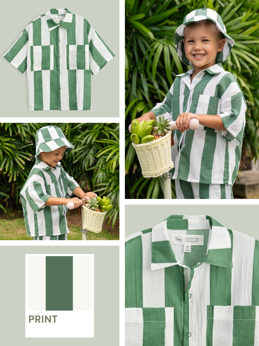 Рубашка Happy Baby 88116_green-stripe - фото 3