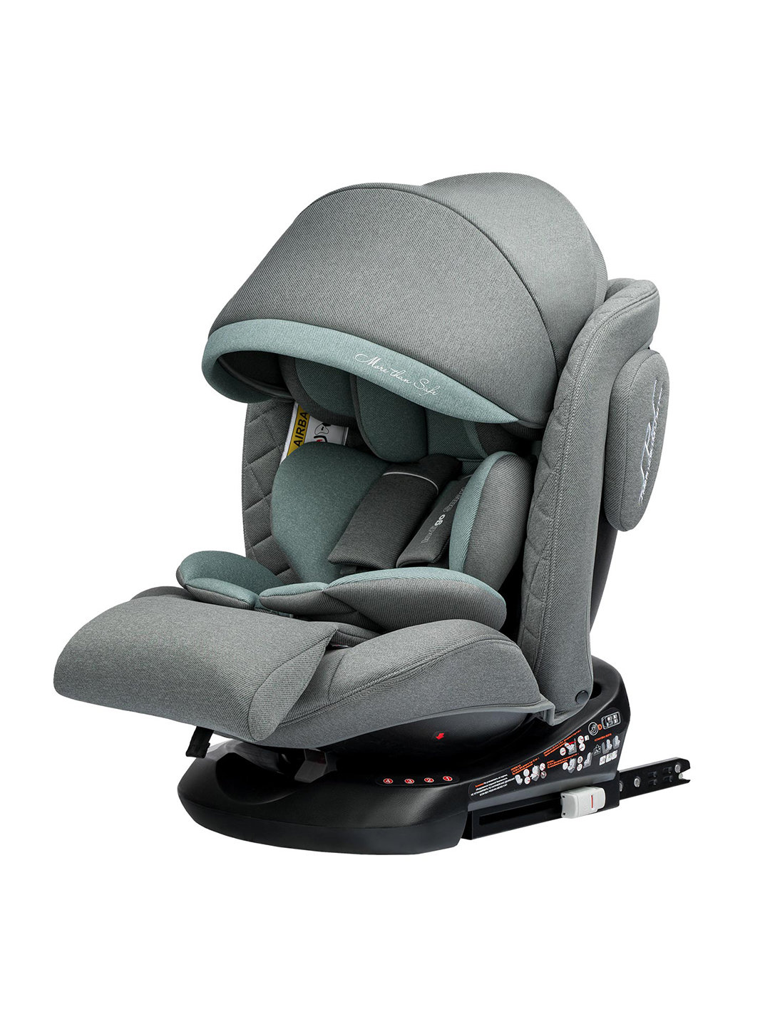 Автокресло Indigo SMART+ серый-зеленый Isofix 0+/1/2/3 (0-36 кг) - фото 2