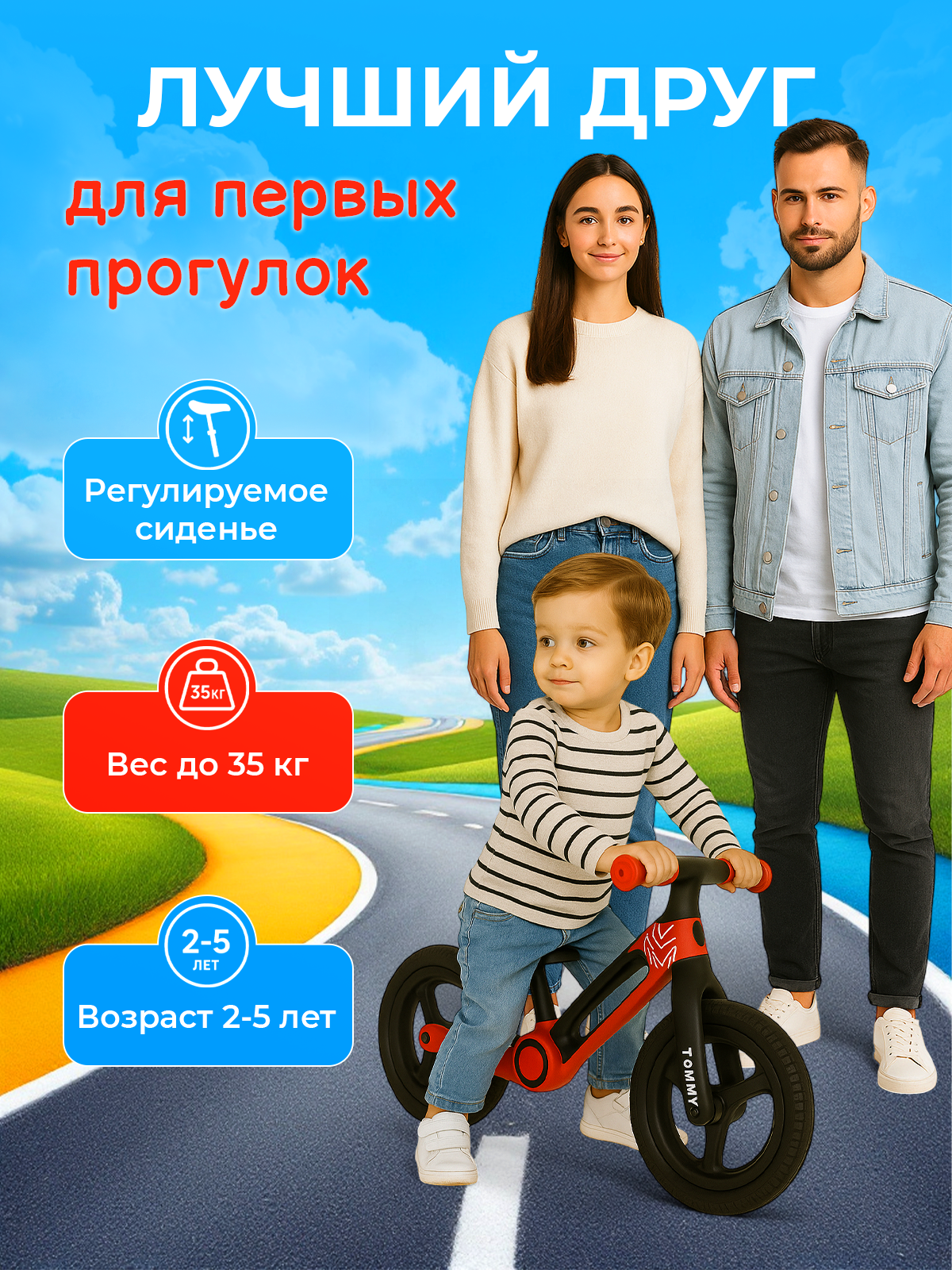 Двухколесный беговел TOMMY 12 дюймов - фото 5