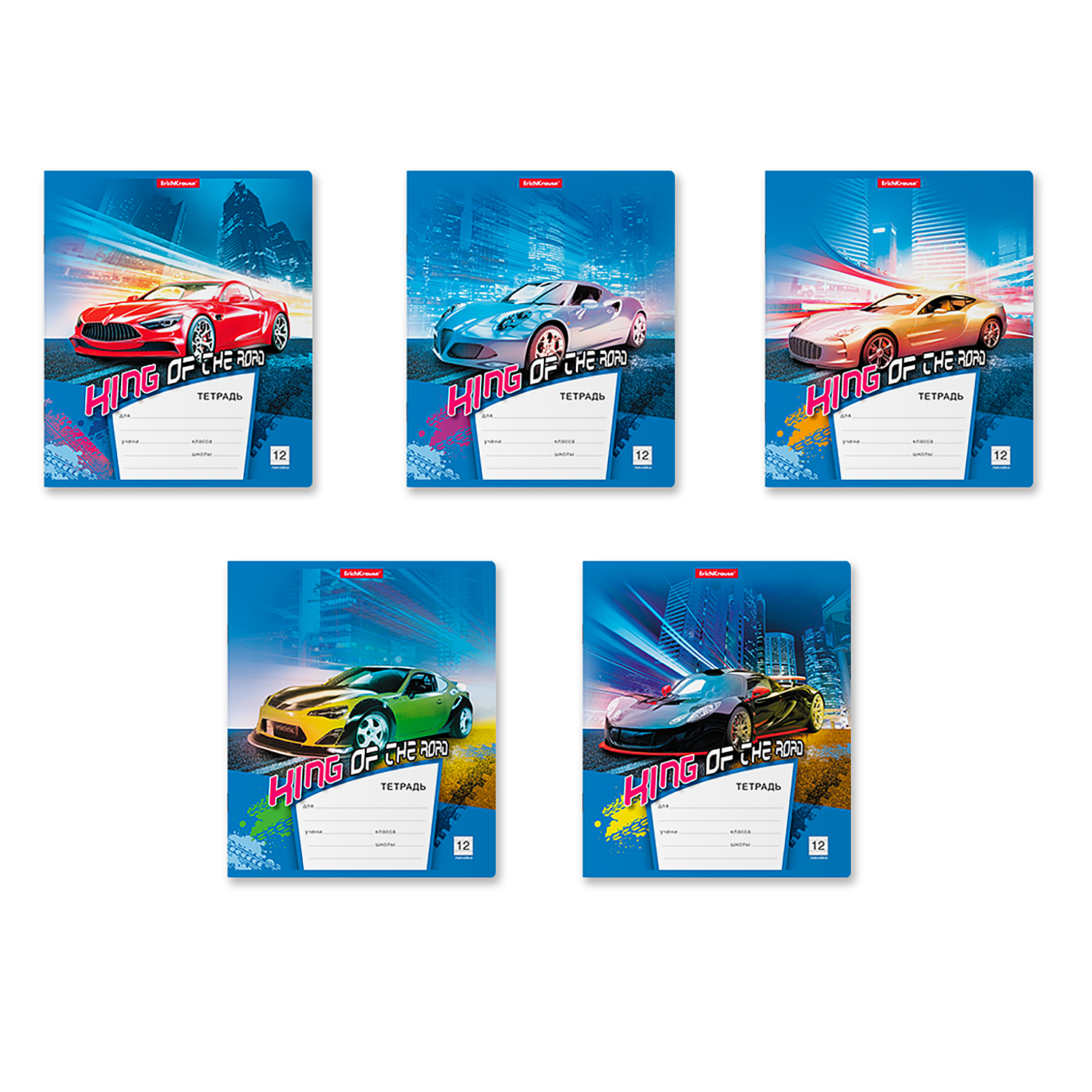 Тетрадь ErichKrause линейка 12 лист. в ассортименте - фото 1