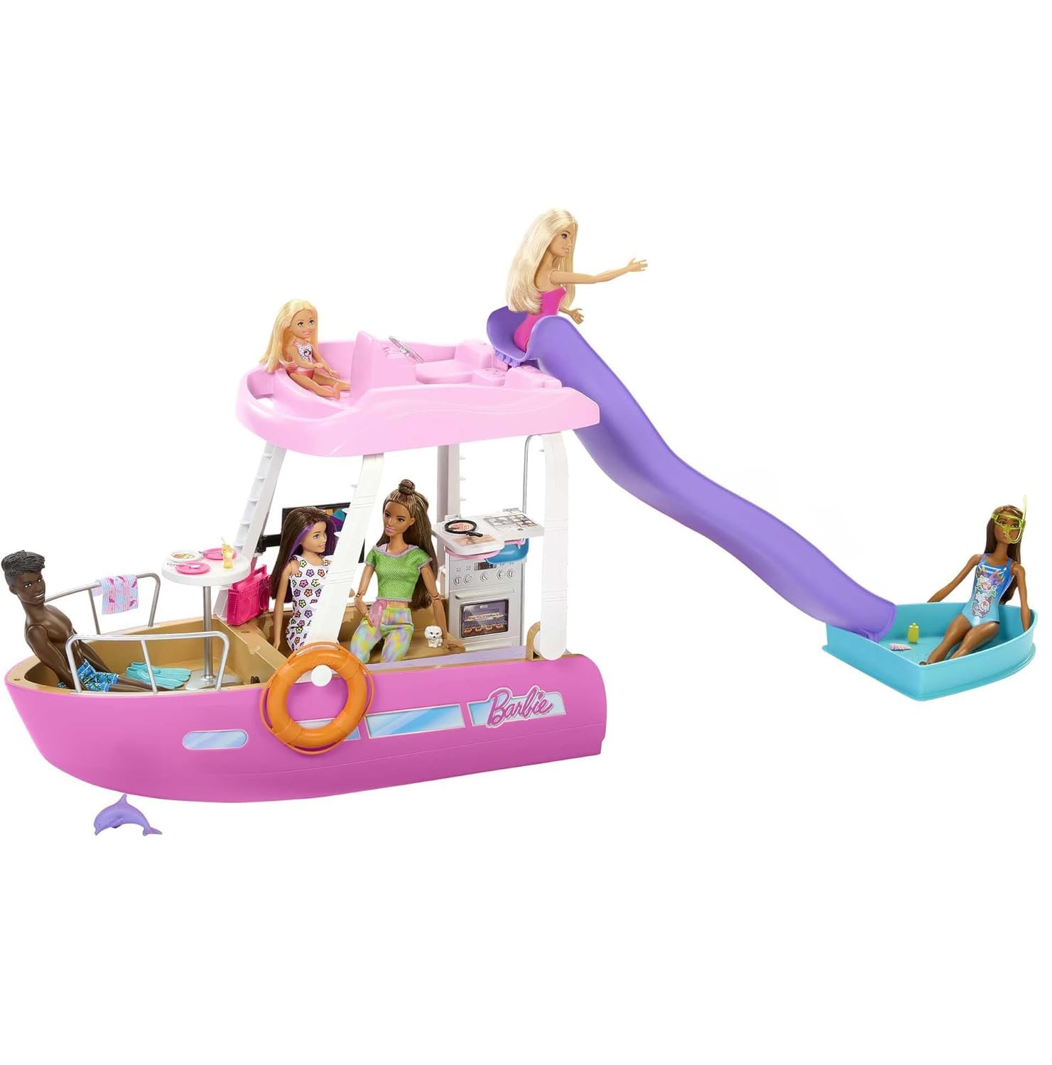 Катер Barbie Лодка мечты розовый HJV37 - фото 5